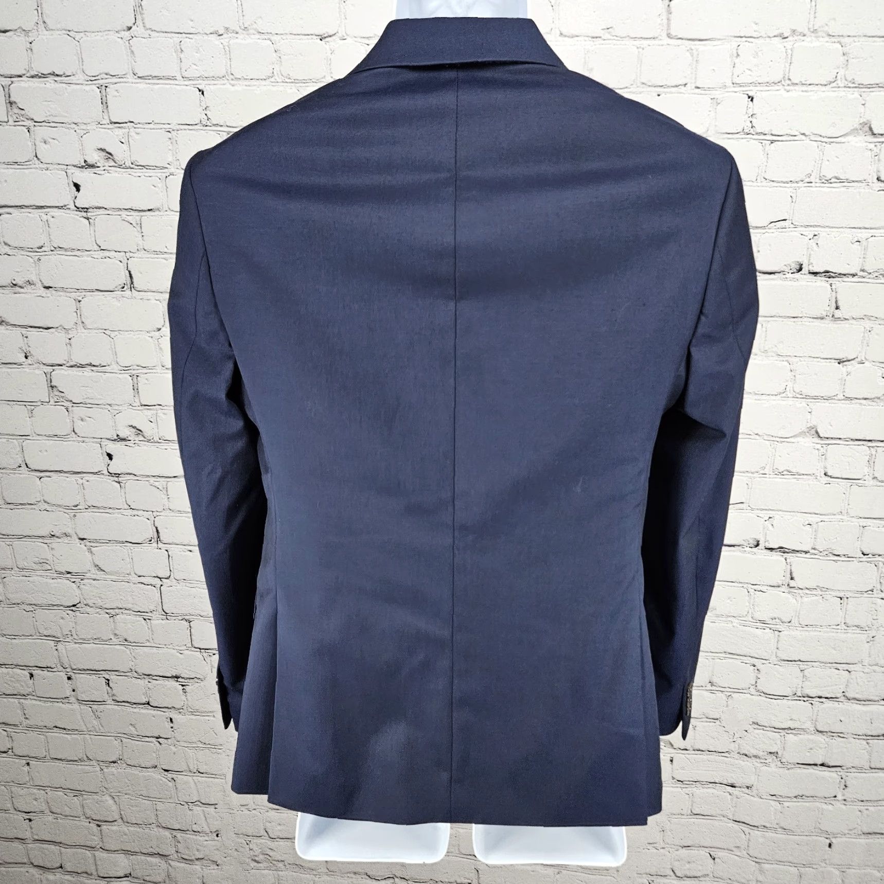 Doublet Moss London Navy Slim Fit V2 2 Button Double Vented Notch Blazer Sport Coat 36S Size 36R - 2 Thumbnail