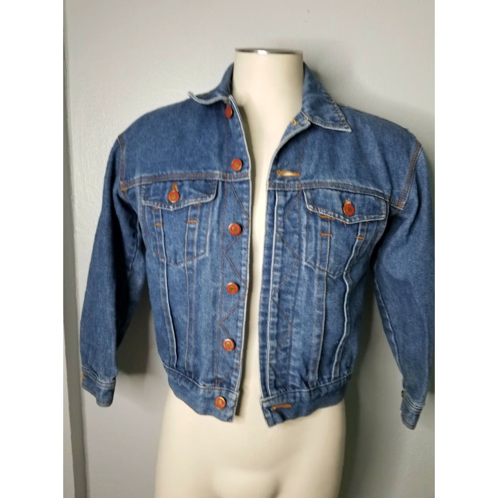 Vintage Tomorrow's Generation Denim Jacket Flag Embroidered Flying Jean Jacket Womens Medium Blue Cotton Casual 90s Style Womens Medium Size 32" / US 10 / IT 46 - 2 Thumbnail