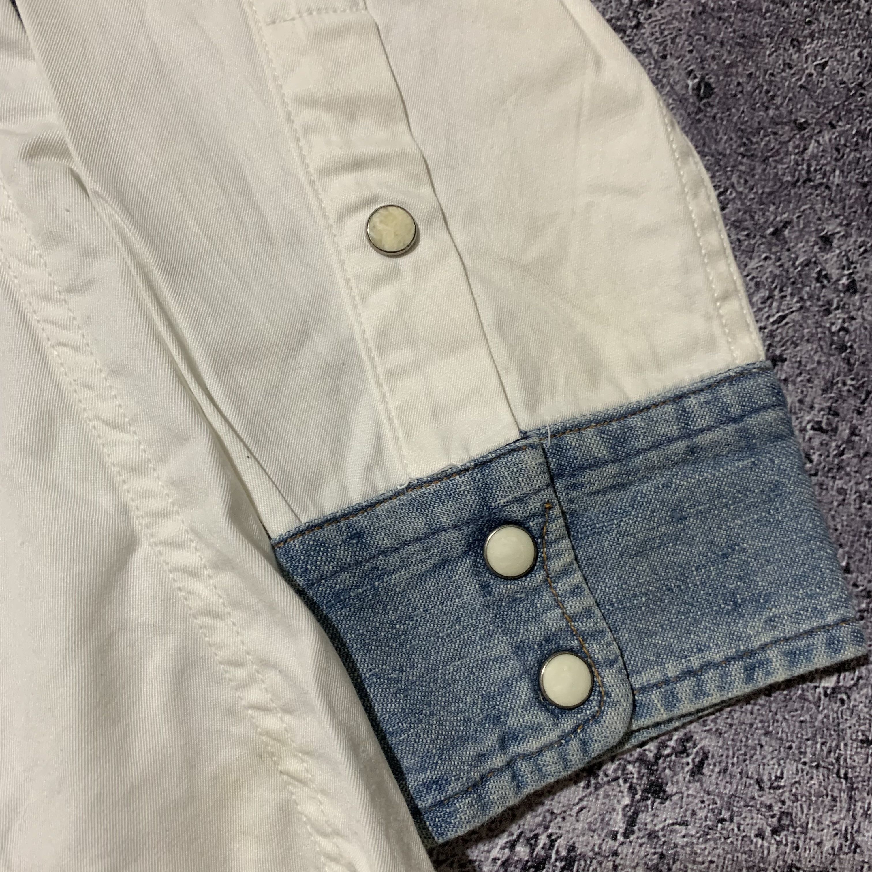 Blue Blue Japan 2000s Blue Blue Japanese Hybrid Work Pocket Pearl Shirt Size US S / EU 44-46 / 1 - 3 Thumbnail