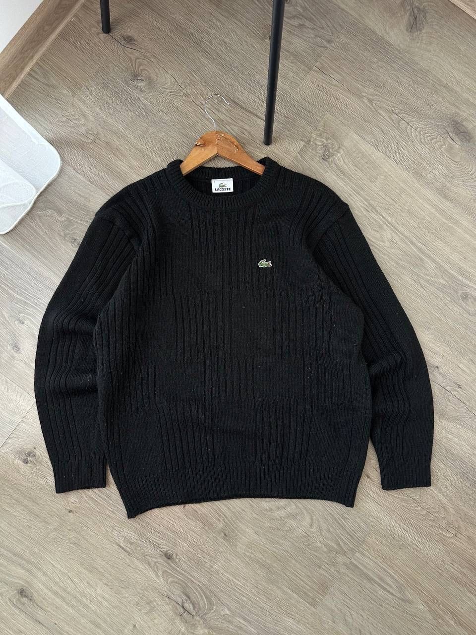 Lacoste × Vintage Vintage Lacoste Wool Black Ribbed Sweater Size US L / EU 52-54 / 3 - 2 Thumbnail