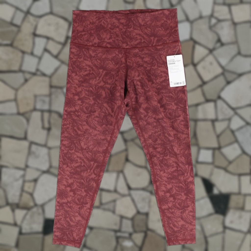 Athleta Athleta Leggings Women 1X Elation Textured High Waist Red Floral Pants Slim Fit Nylon Microfiber Training Size 40" / US 18 - 1 Thumbnail