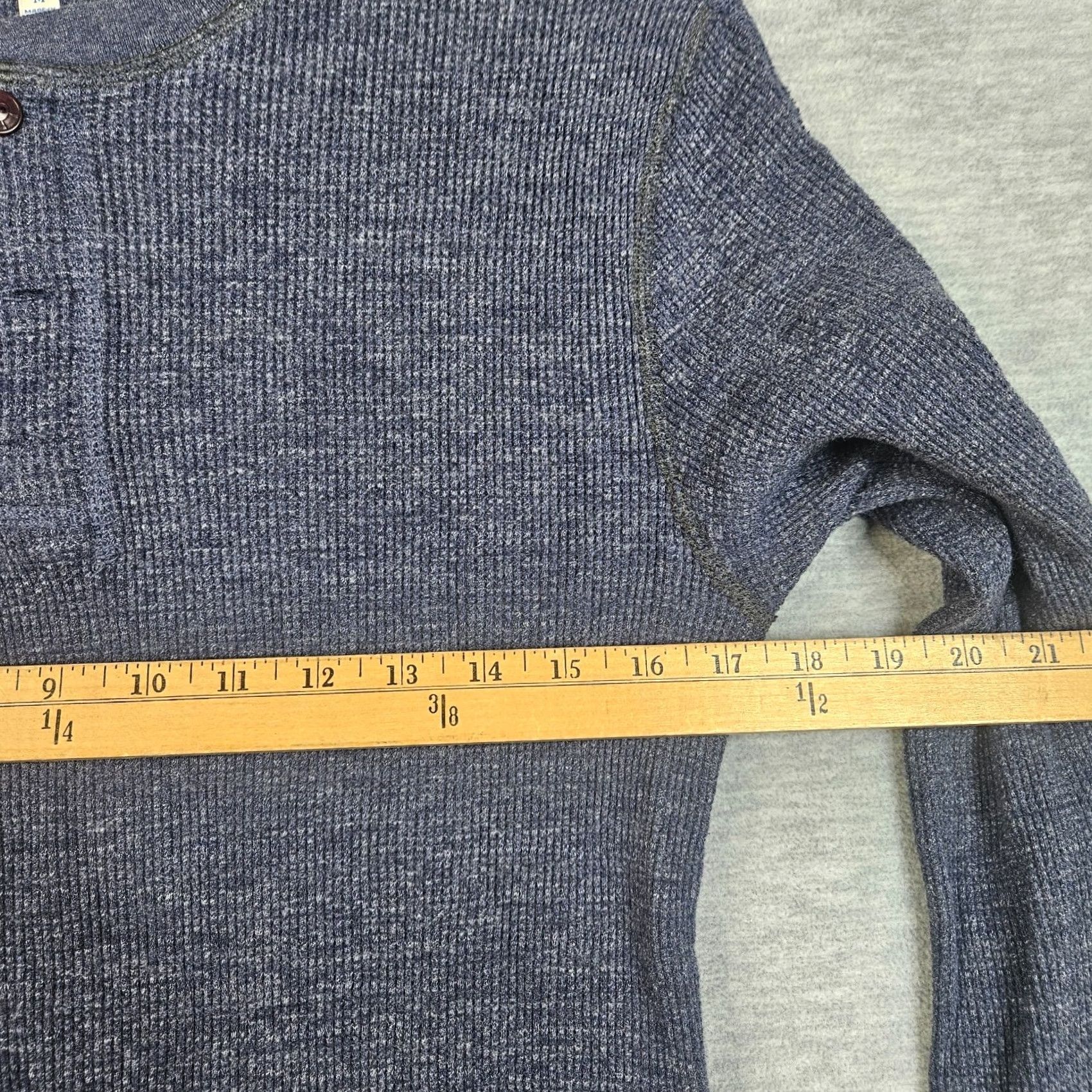 Wallace & Barnes Wallace & Barnes Men’s Thermal Henley Waffle Knit Top M Blue Regular Logo Solid All Seasons Casual Shirt Men XS-XL Size US M / EU 48-50 / 2 - 5 Thumbnail