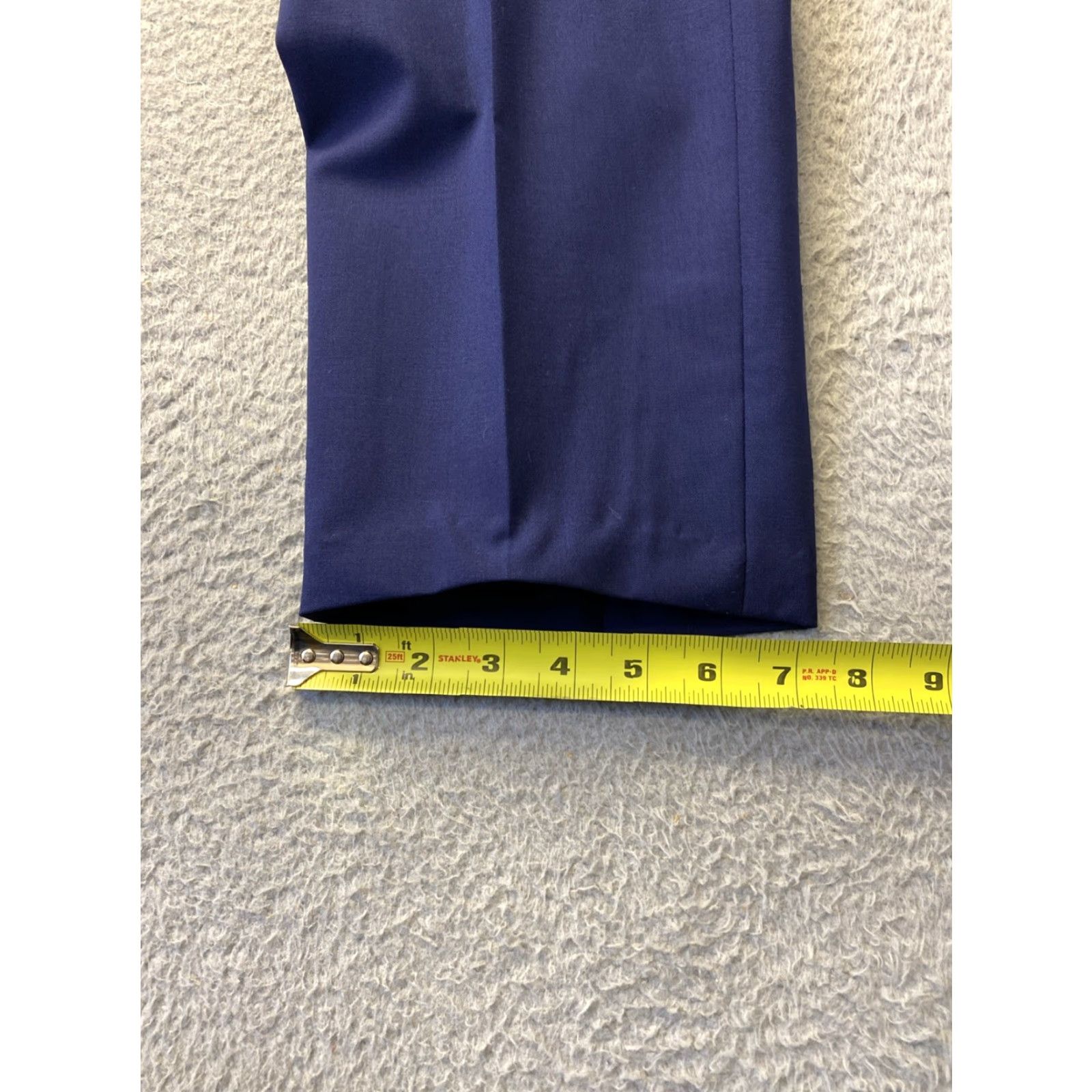 Cole Haan Cole Haan Dress Pants Mens 33x30 Navy Blue Wool Blend Flat Front Straight Slim Pockets Size US 33 - 5 Thumbnail