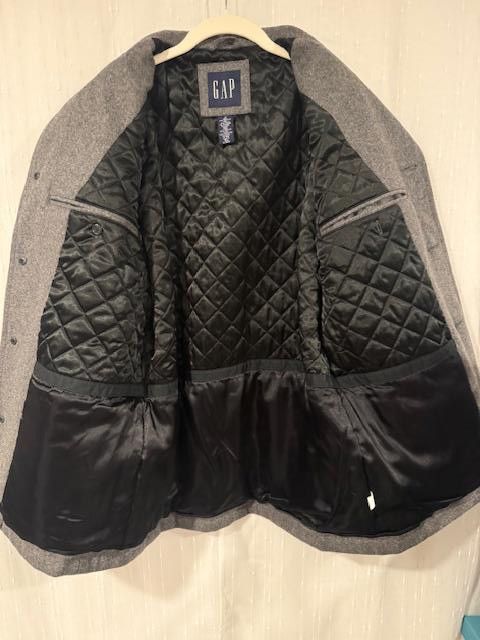 Gap GAP WOOL BLEND GRAY PEACOAT QUILT LINED SINGLE BREAST MEN S Size US S / EU 44-46 / 1 - 3 Thumbnail