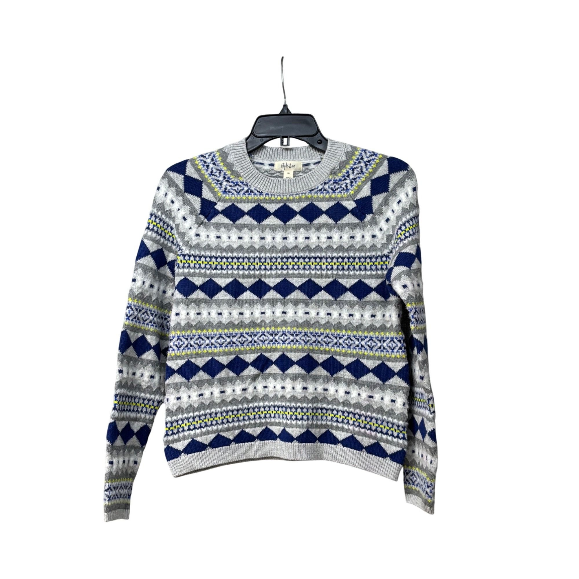Style & Co Style & Co Fair Isle Crew-Neck Sweater, Stripe Gray, Sz. XS- Size XS / US 0-2 / IT 36-38 - 3 Thumbnail
