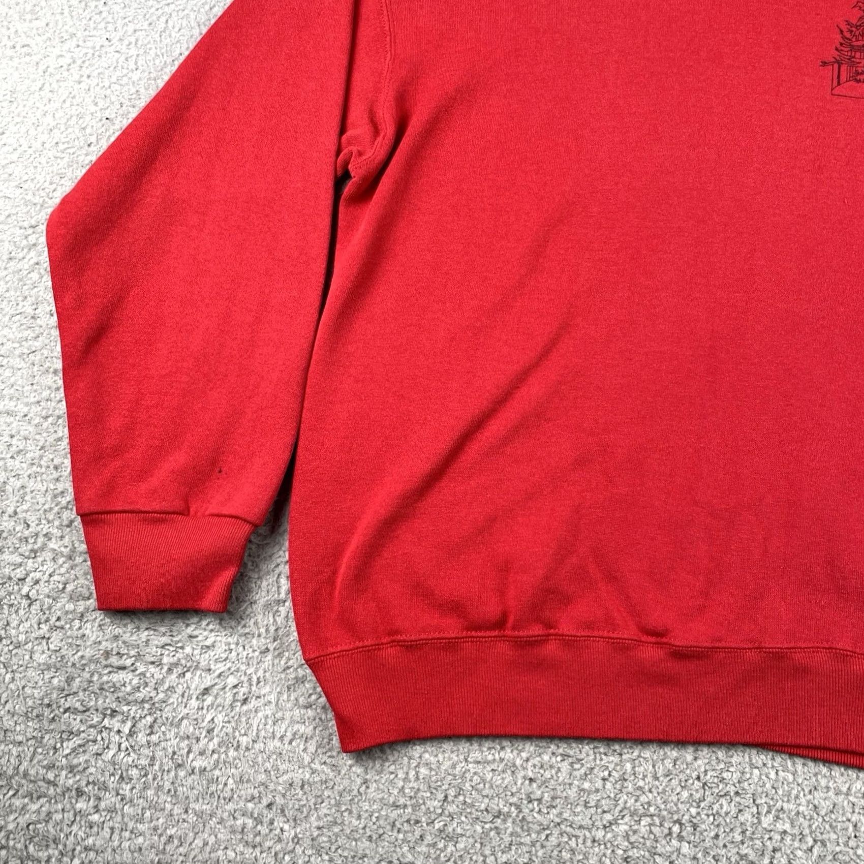 Tultex VINTAGE Tultex Sweatshirt Mens Large Red Crew Neck Pullover 90s Knit Cotton Pull Over Casual Shirt Mens Size US L / EU 52-54 / 3 - 6 Thumbnail