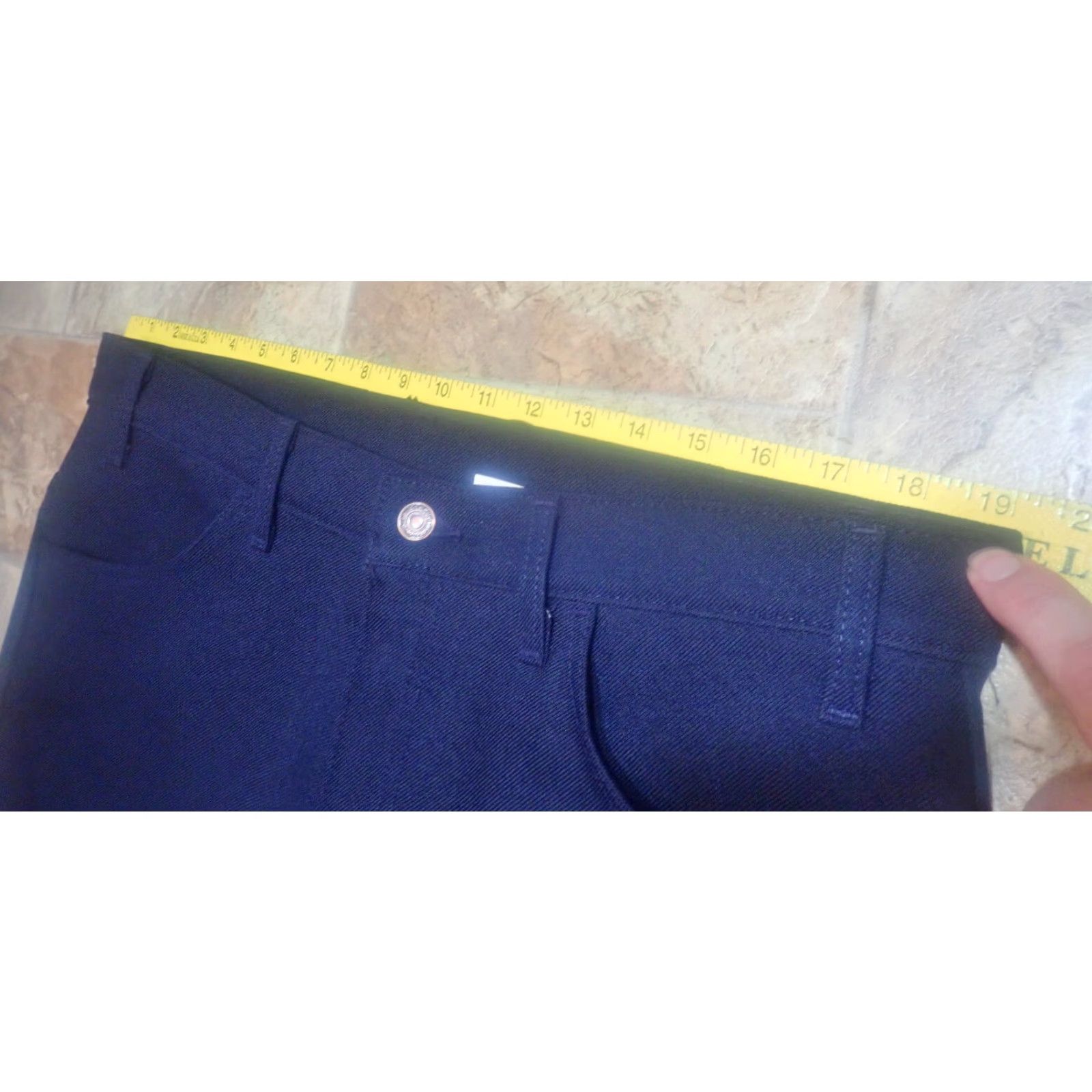 Levi's VINTAGE Levi's 517 Navy Polyester Twill Dress Jeans Pants 38x32 USA Levi's 517 Bootcut Regular Navy Mens 90s Size US 38 / EU 54 - 7 Thumbnail