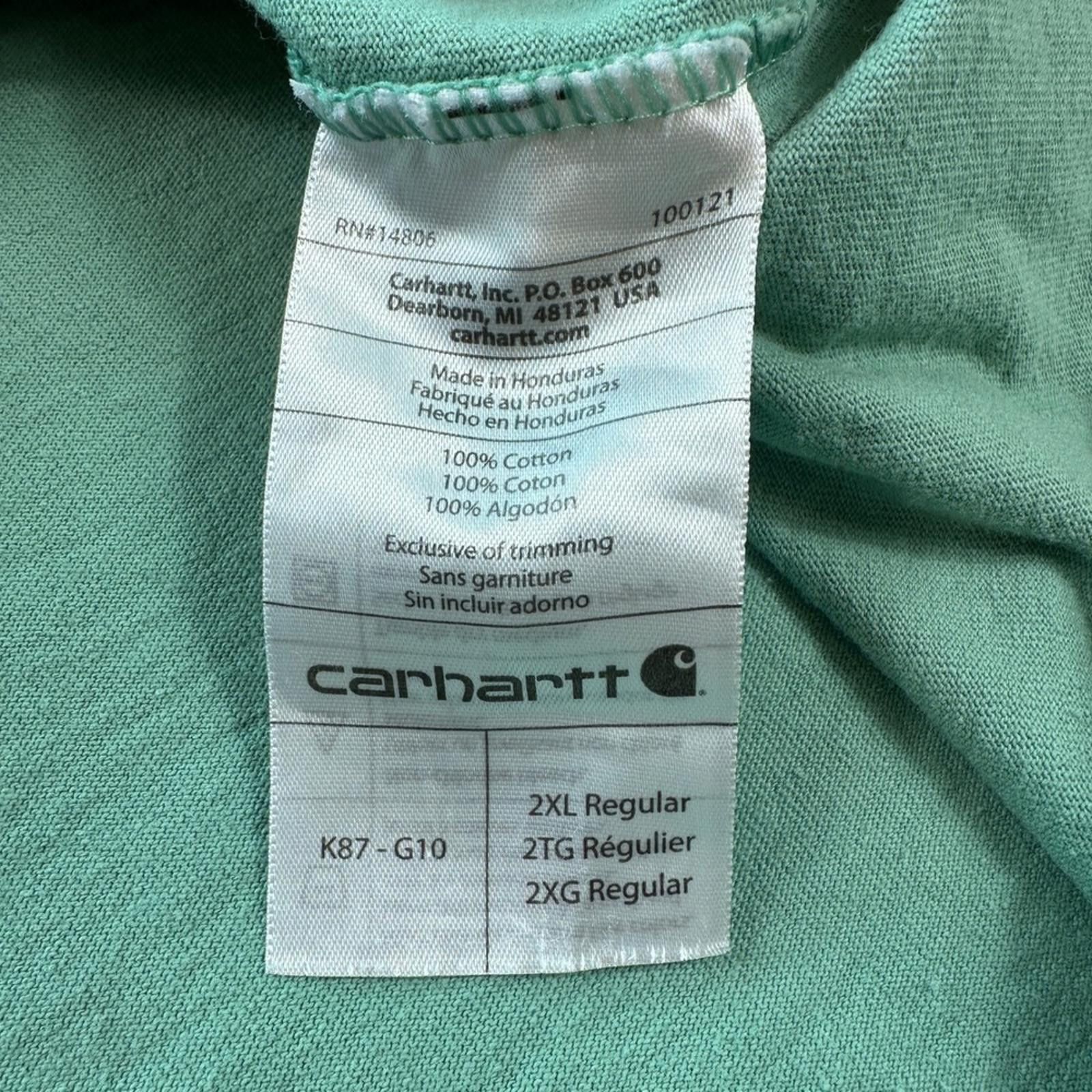 Carhartt Carhartt Mens T Shirt K87 Short Sleeve Pocket Green 2XL Size US XXL / EU 58 / 5 - 3 Thumbnail