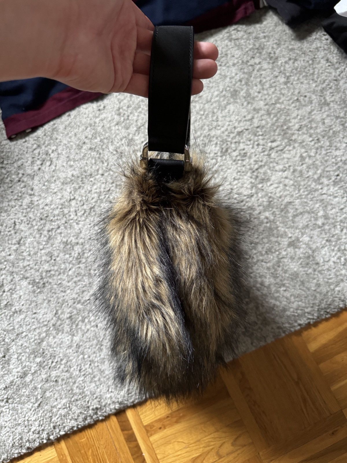 Japanese Brand × Vintage Vintage Y2K Faux Fur Fuzzy Shoulder Bag Gull Mohair Japanese Size ONE SIZE - 3 Thumbnail