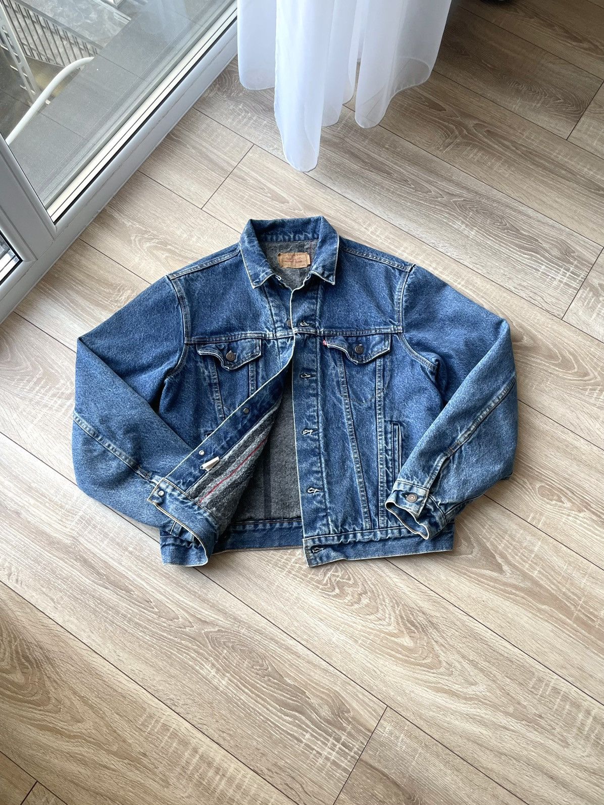 Levi's Vintage 90s Levis Made In USA Lined Denim Trucker Jacket 44L Size US M / EU 48-50 / 2 - 9 Thumbnail