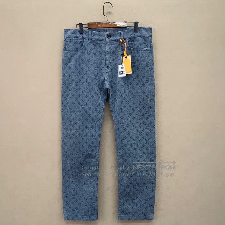 Louis Vuitton Louis Vuitton Blue full-print jeans Size US 33 - 1 Thumbnail