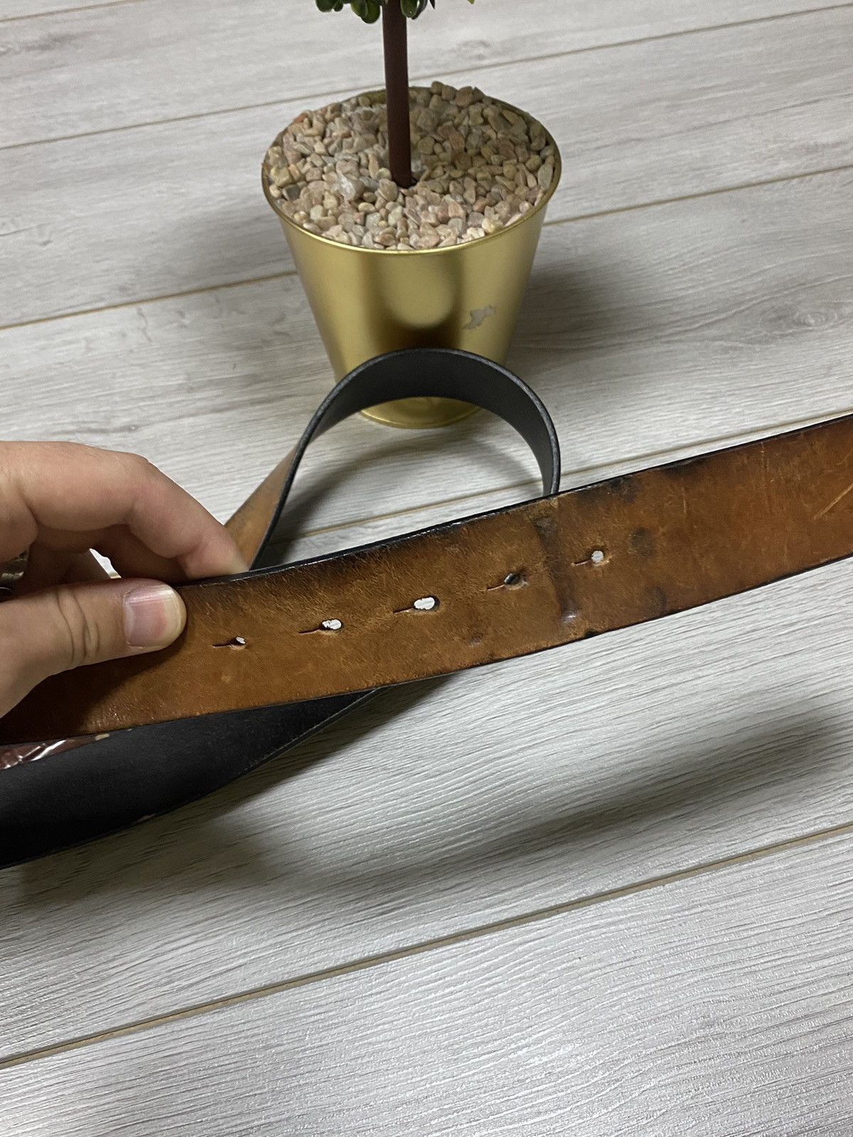 Diesel Diesel 3d logo Stamping vintage leather belt Size ONE SIZE - 6 Thumbnail