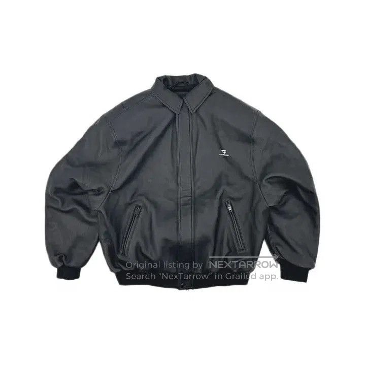 Balenciaga Balenciaga Black Logo Oversized Leather Jacket. Size US XS / EU 42 / 0 - 1 Thumbnail