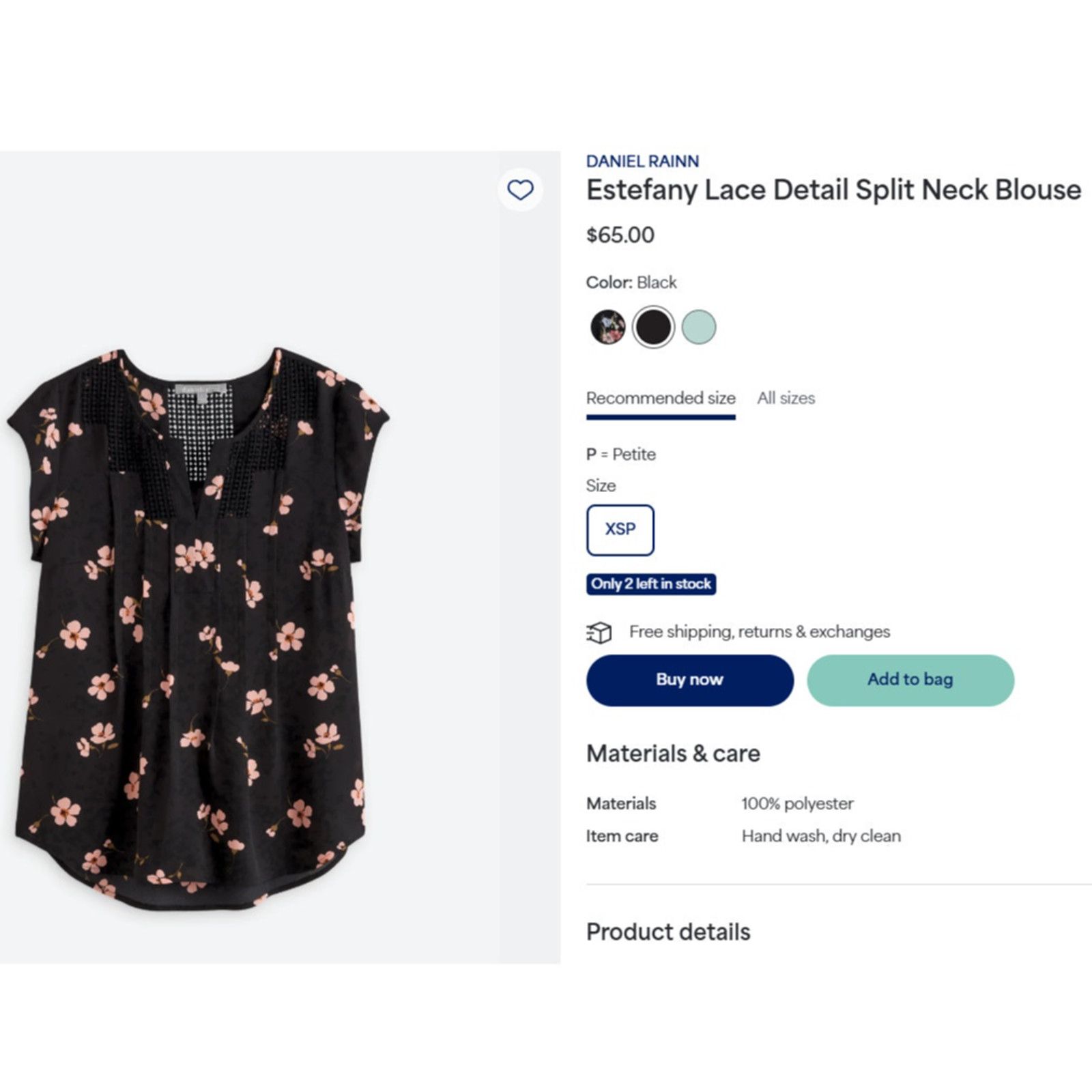 Other Estefany Lace Detail Split Neck Blouse - Stitch Fix Size XS / US 0-2 / IT 36-38 - 8 Thumbnail