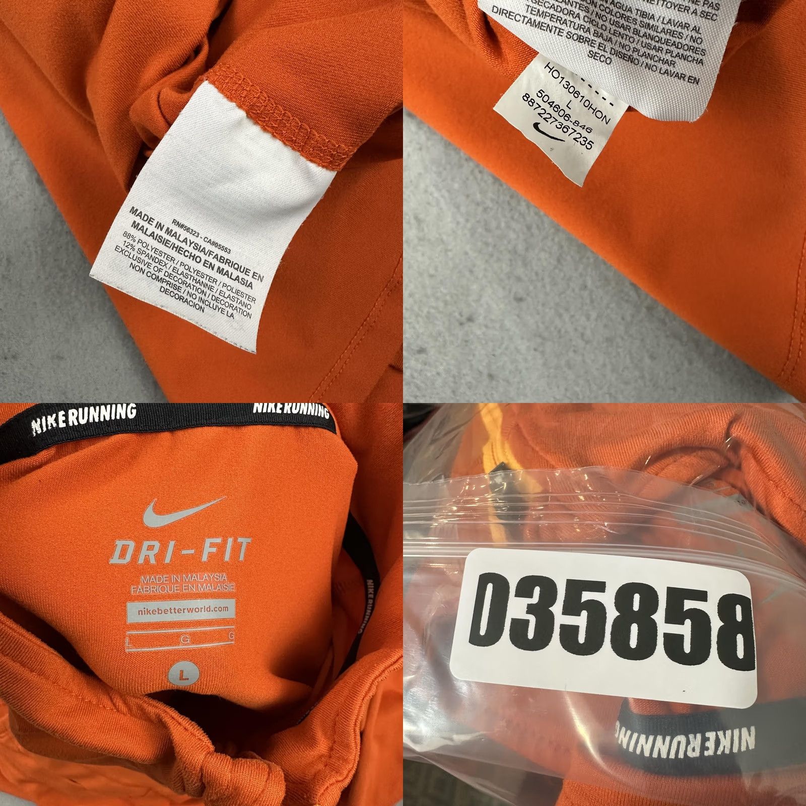 Nike Nike Dri-FIT Element Pullover Shirt Men L Orange Running Half Zip Long Sleeve Crew Mock Neck Active Lauf Size US L / EU 52-54 / 3 - 8 Thumbnail
