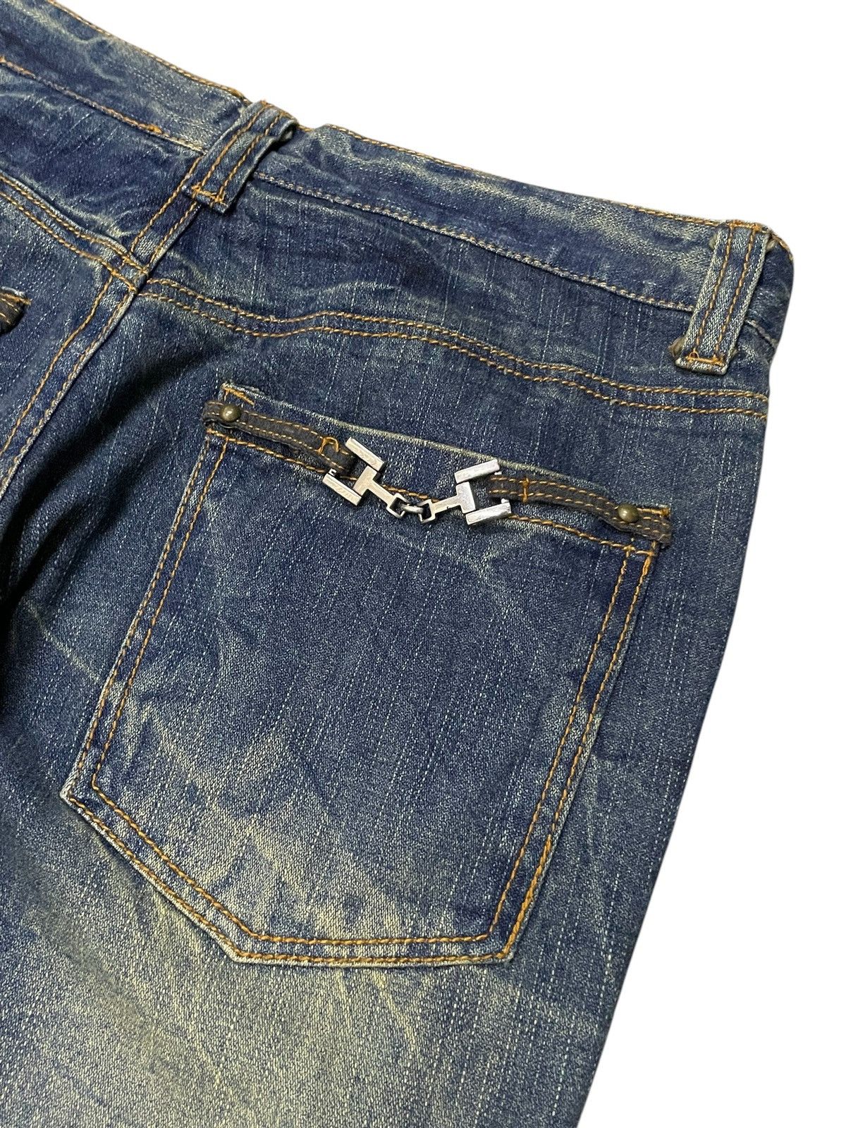 Hysteric Glamour × In The Attic × Japanese Brand In The Attic Japan Muddy Wash Honeycomb Embellished Jeans Size US 30 / EU 46 - 20 Thumbnail