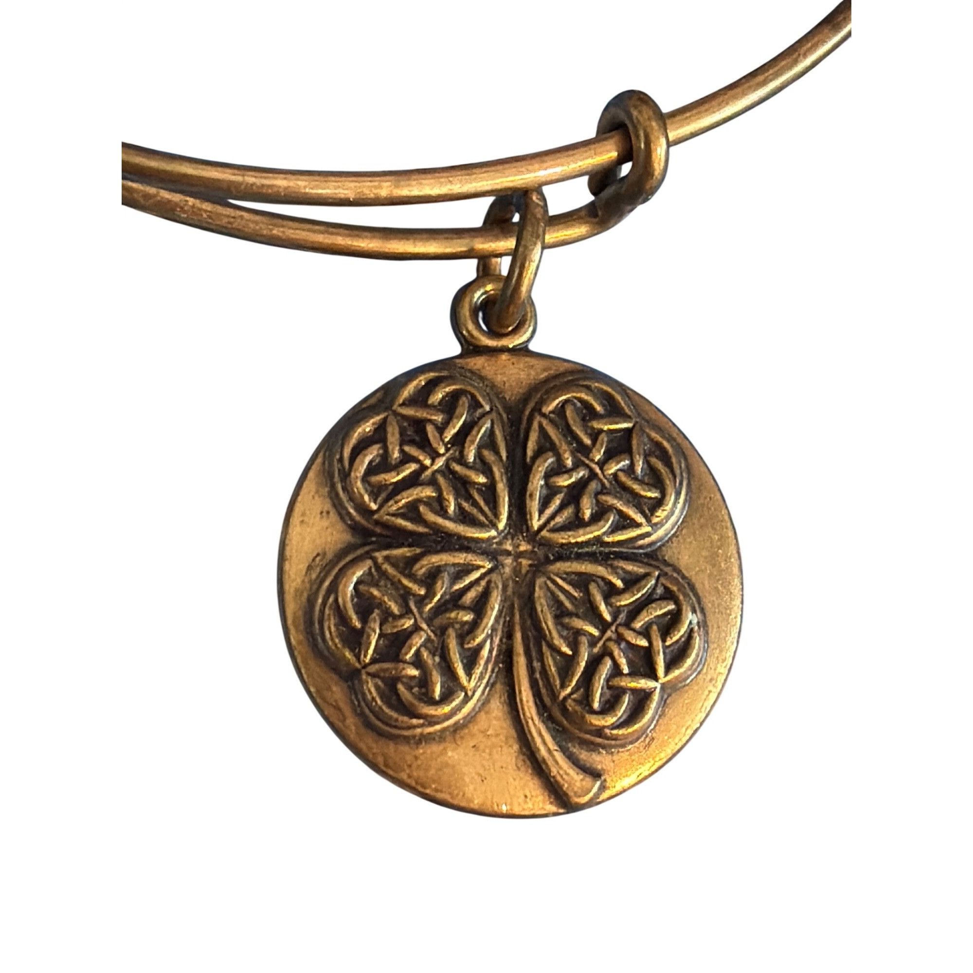 Other Four Leaf Clover Charm Bracelet Alex And Ani Gold Tone Slide Size ONE SIZE - 2 Thumbnail