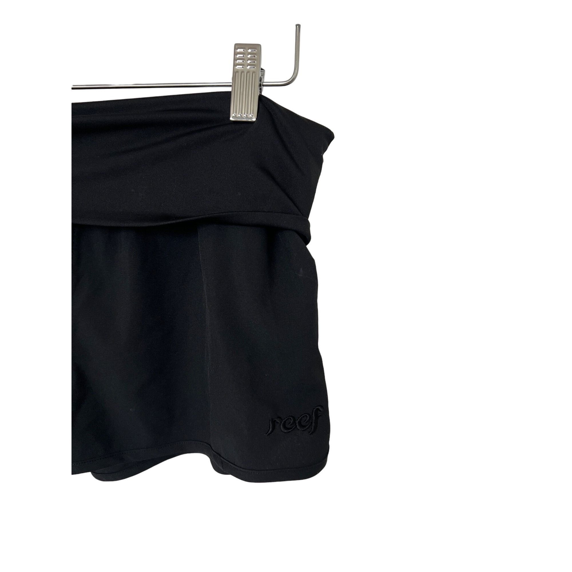 REEF Reef Black Fold-Over Waist Swim Shorts Size 26" / US 2 / IT 38 - 2 Thumbnail