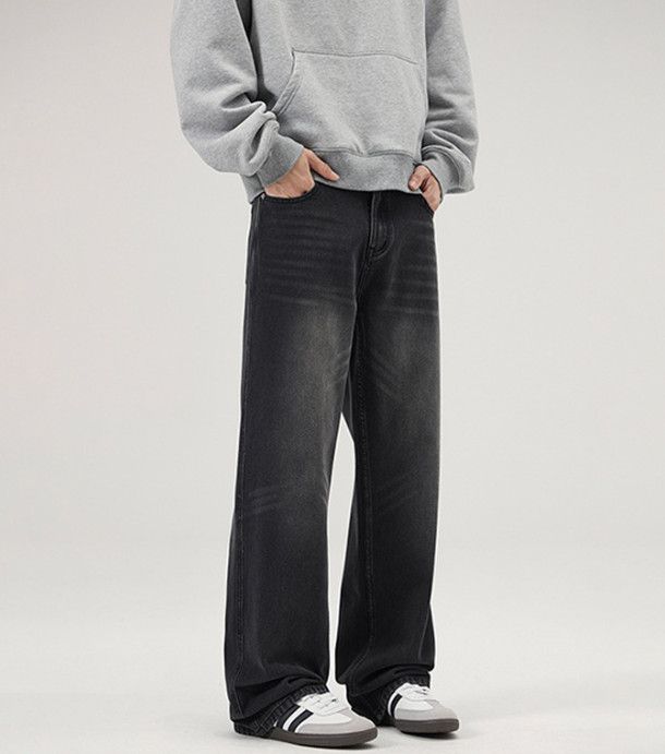 Vintage Retro distressed washed straight-leg baggy jeans for men Size US 32 / EU 48 - 3 Thumbnail