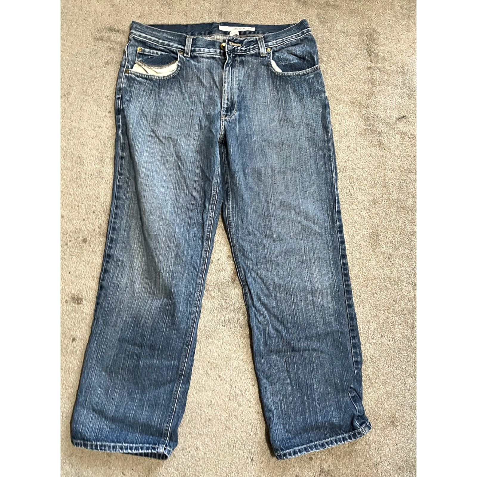 DKNY DKNY Jeans Men's 34x30 Denim Blue Cotton Relaxed Leg Workwear Dark Wash Faded City Classic Outdoor 34 Mens Jeans Blue Cotton DKNY 5-Pocket Size US 34 / EU 50 - 2 Thumbnail