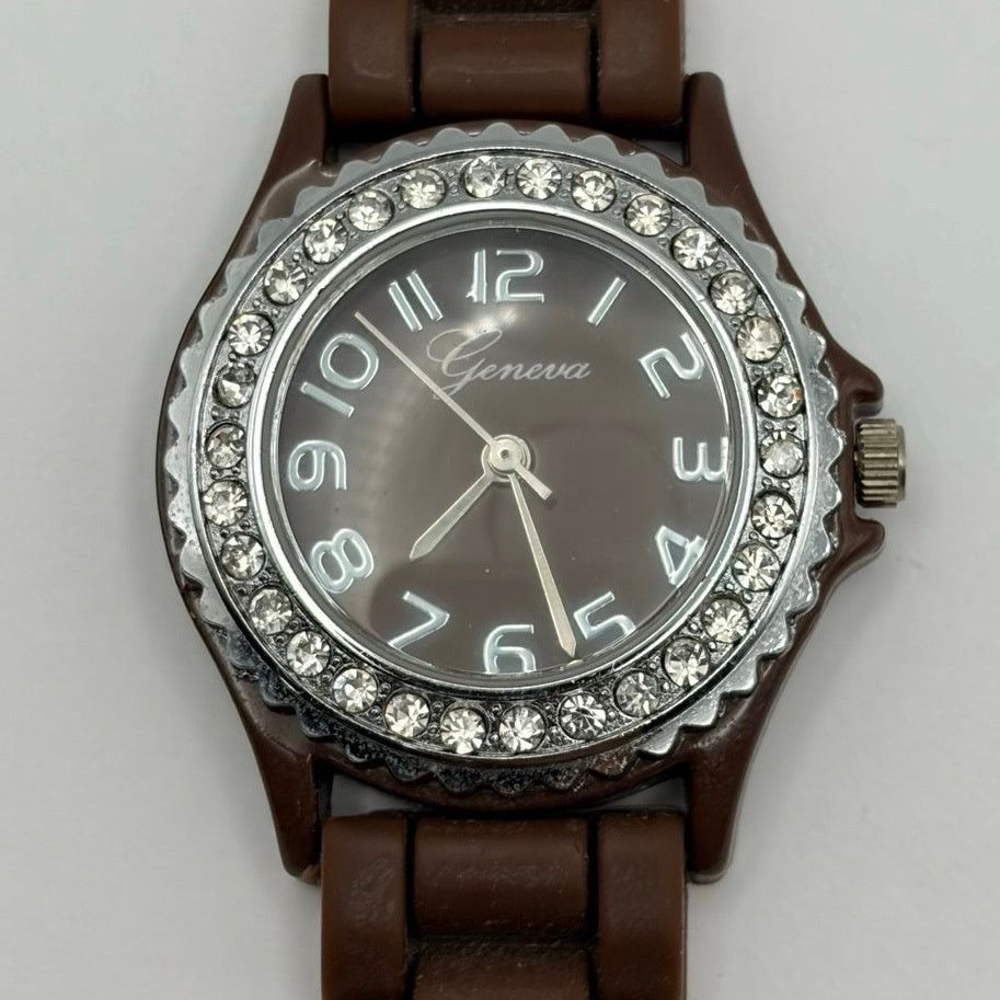 Geneva Silver & Brown Geneva Watch Size ONE SIZE - 3 Thumbnail