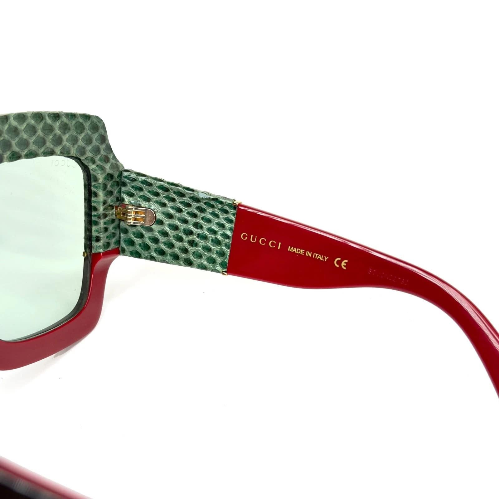 Gucci GUCCI 0484 Black Red Green Ayers Snake Leather 003 GG0484S Size ONE SIZE - 7 Thumbnail