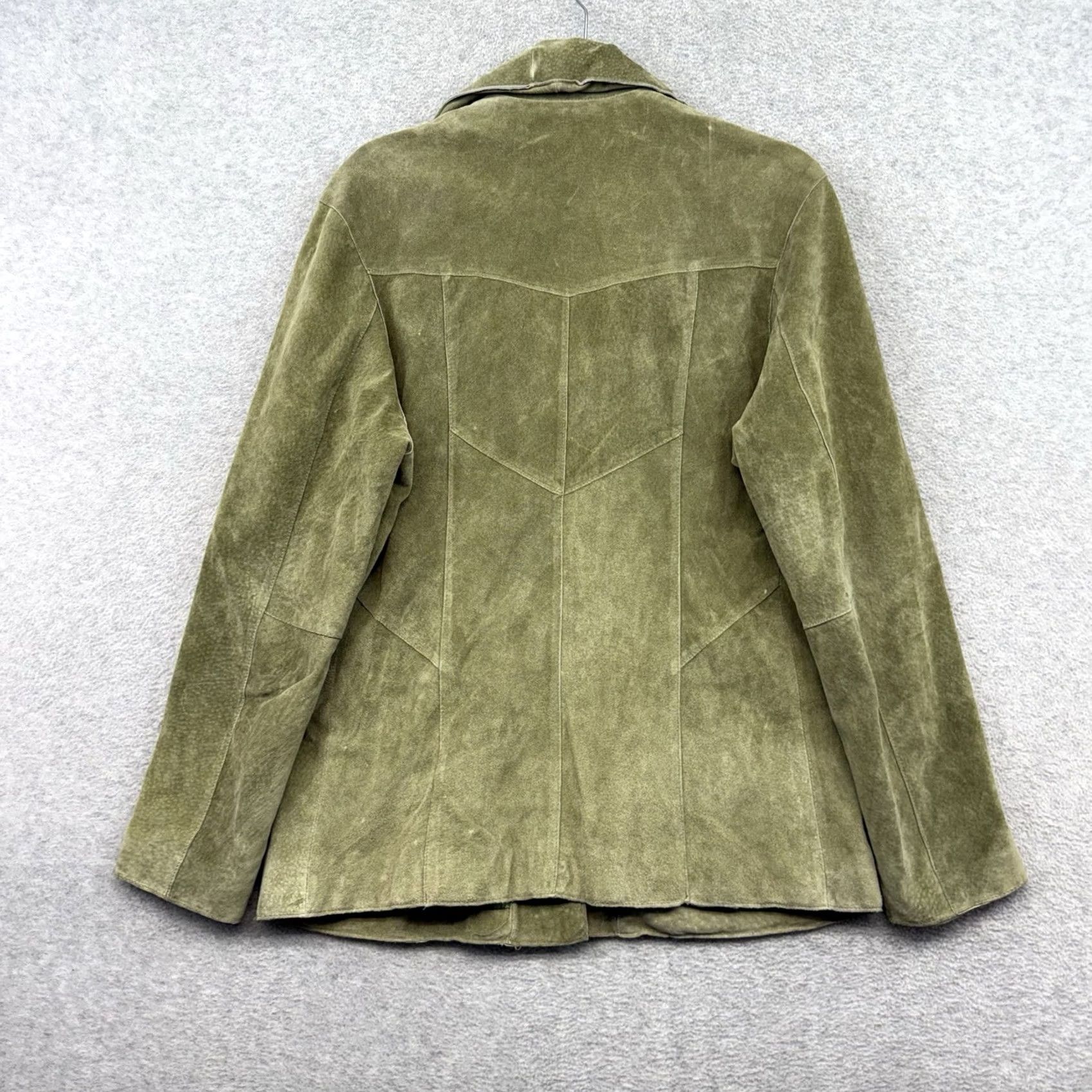 Vintage VINTAGE Wilsons Leather Maxima Suede Jacket L Panel Green 90s City Classic Womens Jacket Size L / US 10 / IT 46 - 7 Thumbnail