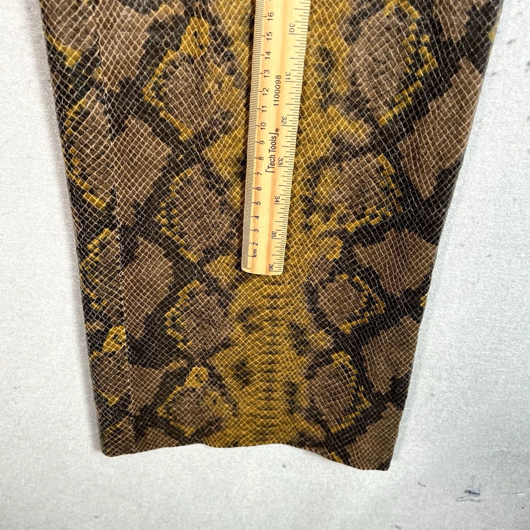 Zara VINTAGE Zara Snakeskin Wide Leg Pants Womens Small Brown High Rise Straight Fit Size 28" / US 6 / IT 42 - 4 Thumbnail