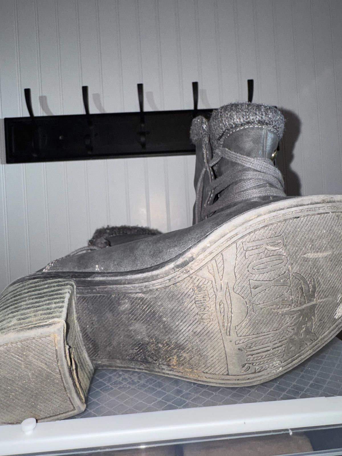 Royal Robbins Roxy Dakota Grey Ankle Boots Knit Cuff Block Heel Size 7.5 Size US 7.5 / IT 37.5 - 4 Thumbnail