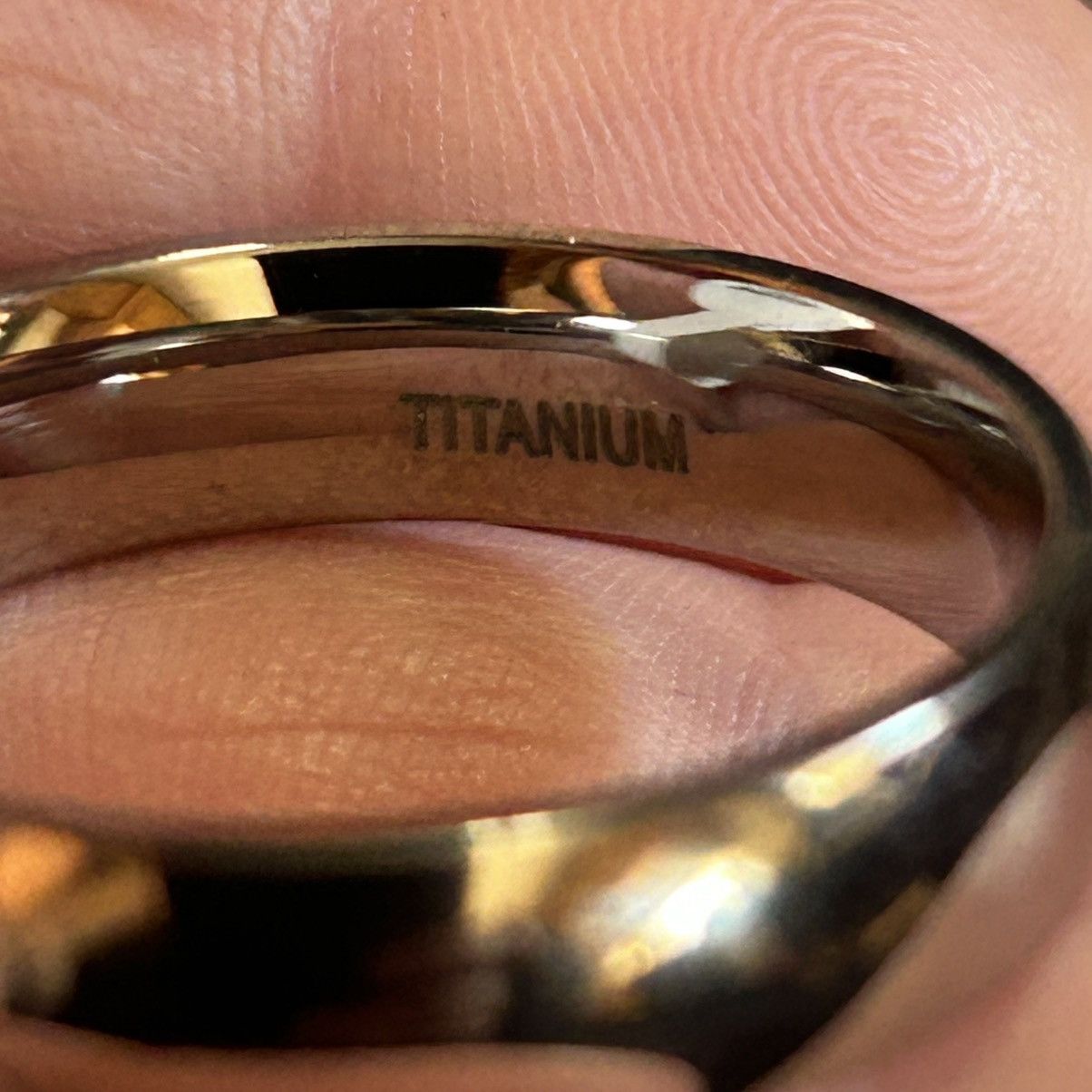 Jewelry Men’s 6mm polished Titanium comfort band wedding ring NIB 14 Size ONE SIZE - 3 Thumbnail