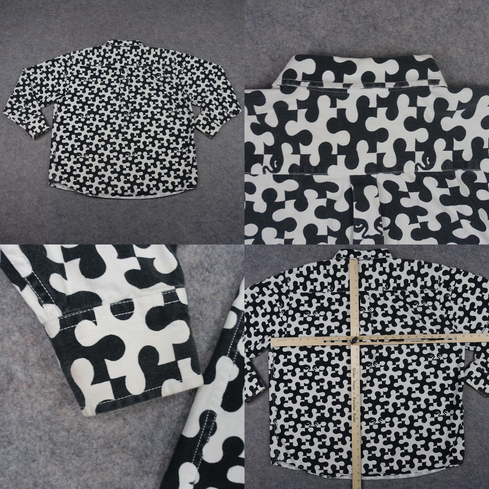 Obey VINTAGE OBEY Shirt Geometric Pattern Button-Up Long Sleeve Black White Mens Large Size US L / EU 52-54 / 3 - 9 Thumbnail
