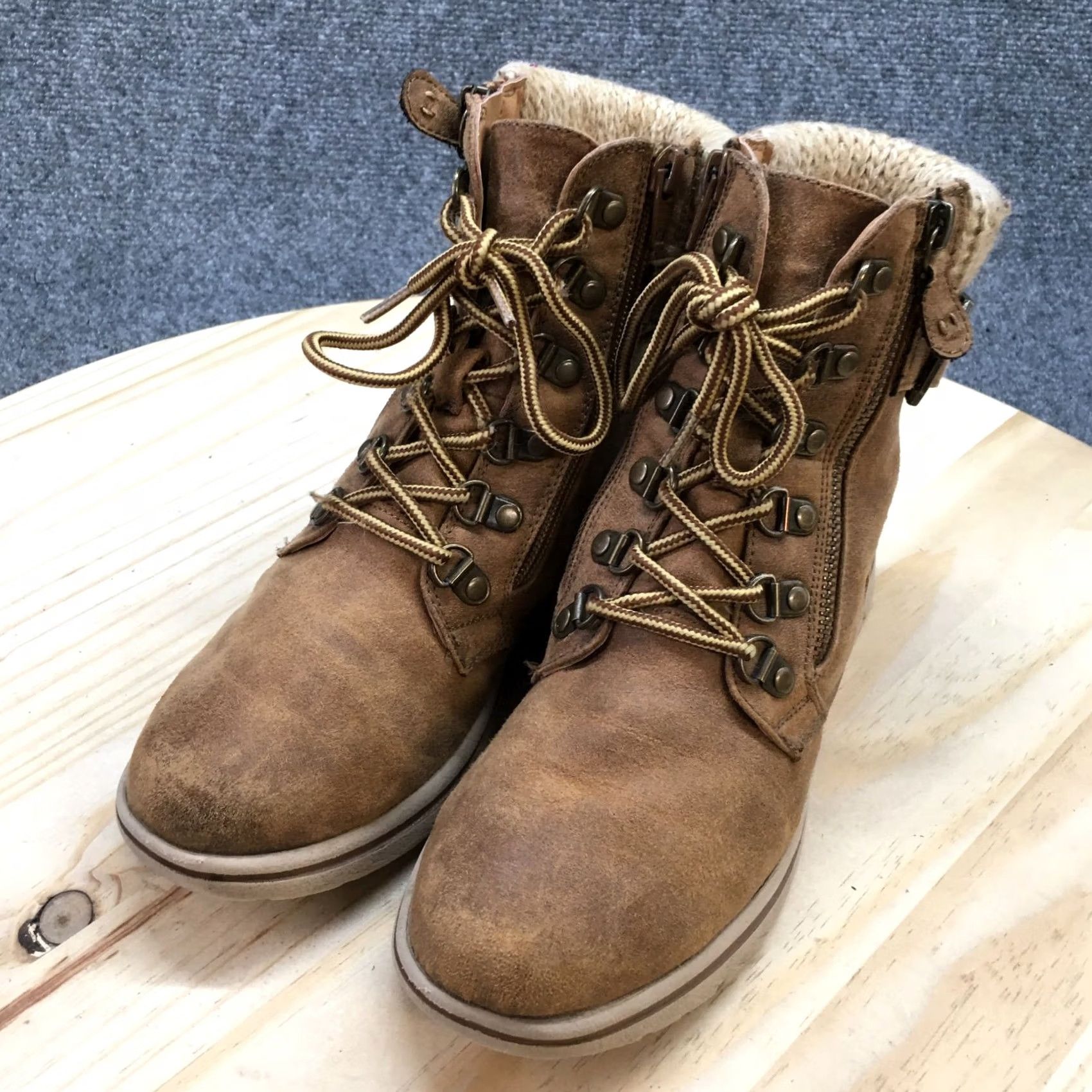 Vintage Cliffs by White Mountain Hearty Boots Womens 7 M Ankle Bootie Brown Faux Leather Size US 7 / IT 37 - 5 Thumbnail