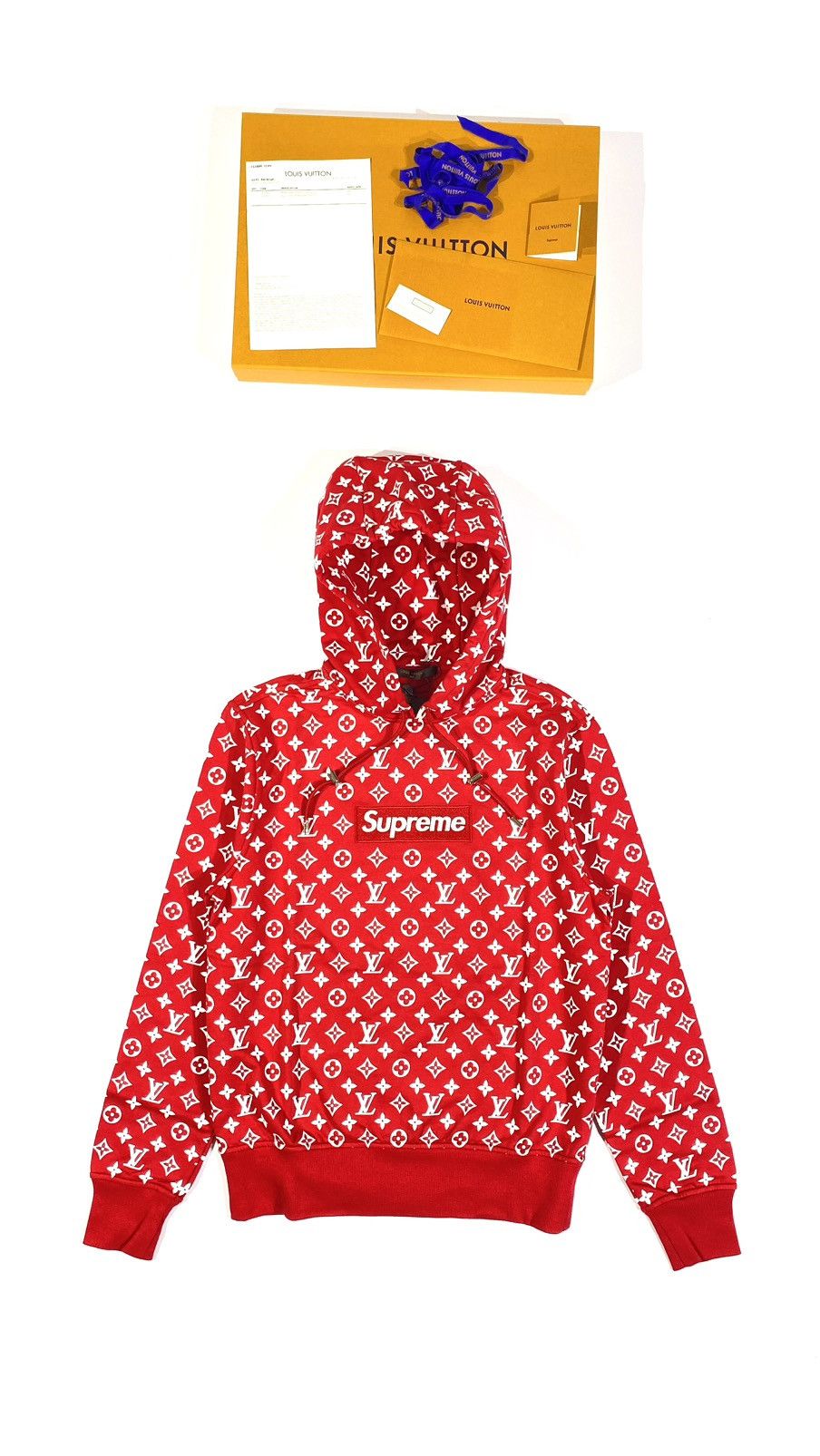 Louis Vuitton × Supreme LOUIS VUITTON X SUPREME XXS Box Logo Hoodie Size US XXS / EU 40 - 1 Thumbnail