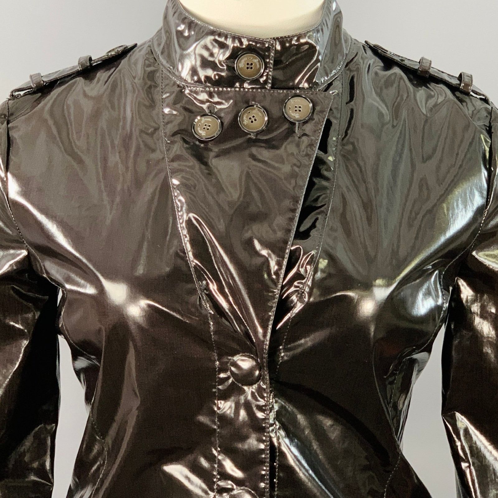 Emporio Armani Black Polyester Cotton Epaulets Zip Pockets Hidden Snaps Size XL / US 12-14 / IT 48-50 - 2 Thumbnail