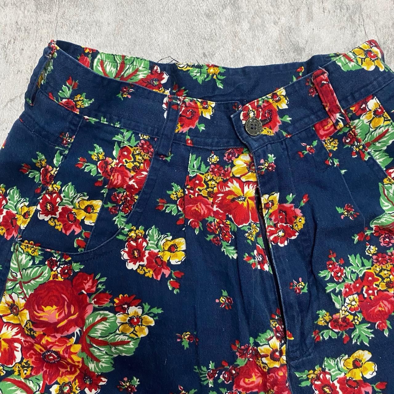 Other Navy blue floral print shorts Retro 90s Vacation Summer Size 27" / US 4 / IT 40 - 4 Thumbnail
