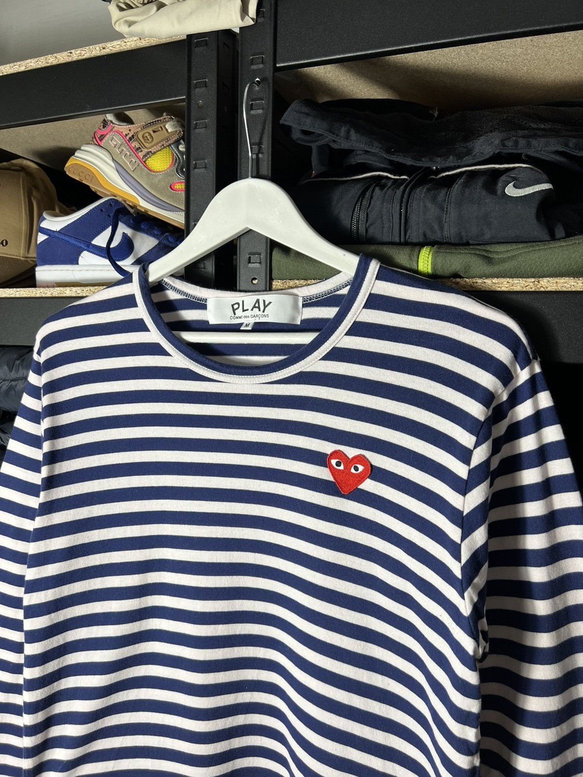 Comme des Garcons PLAY Comme des Garçons PLAY Stripe Long Sleeve T‑Shirt Navy White Size US M / EU 48-50 / 2 - 2 Thumbnail