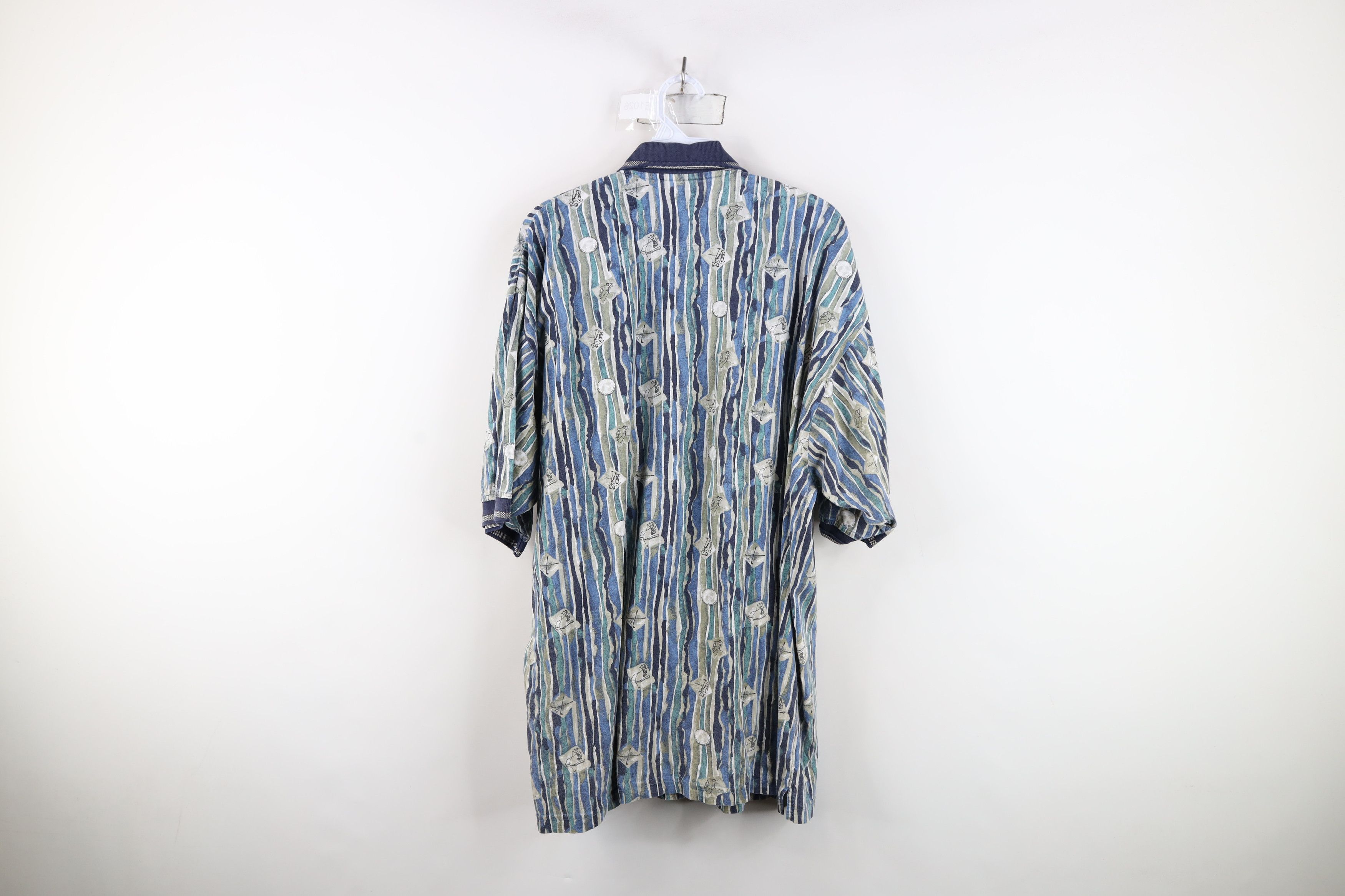 Vintage Vintage 90s Streetwear All Over Print Golf Polo Shirt Cotton Size US XL / EU 56 / 4 - 12 Thumbnail