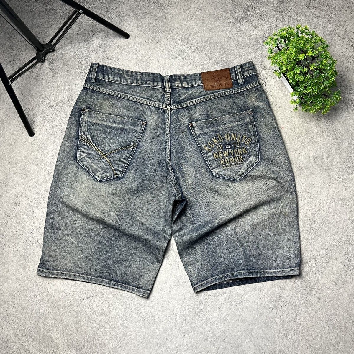 Ecko Unltd. × Vintage Crazy Y2K Baggy Ecko Unltd. denim short Size US 42 / EU 58 - 2 Thumbnail