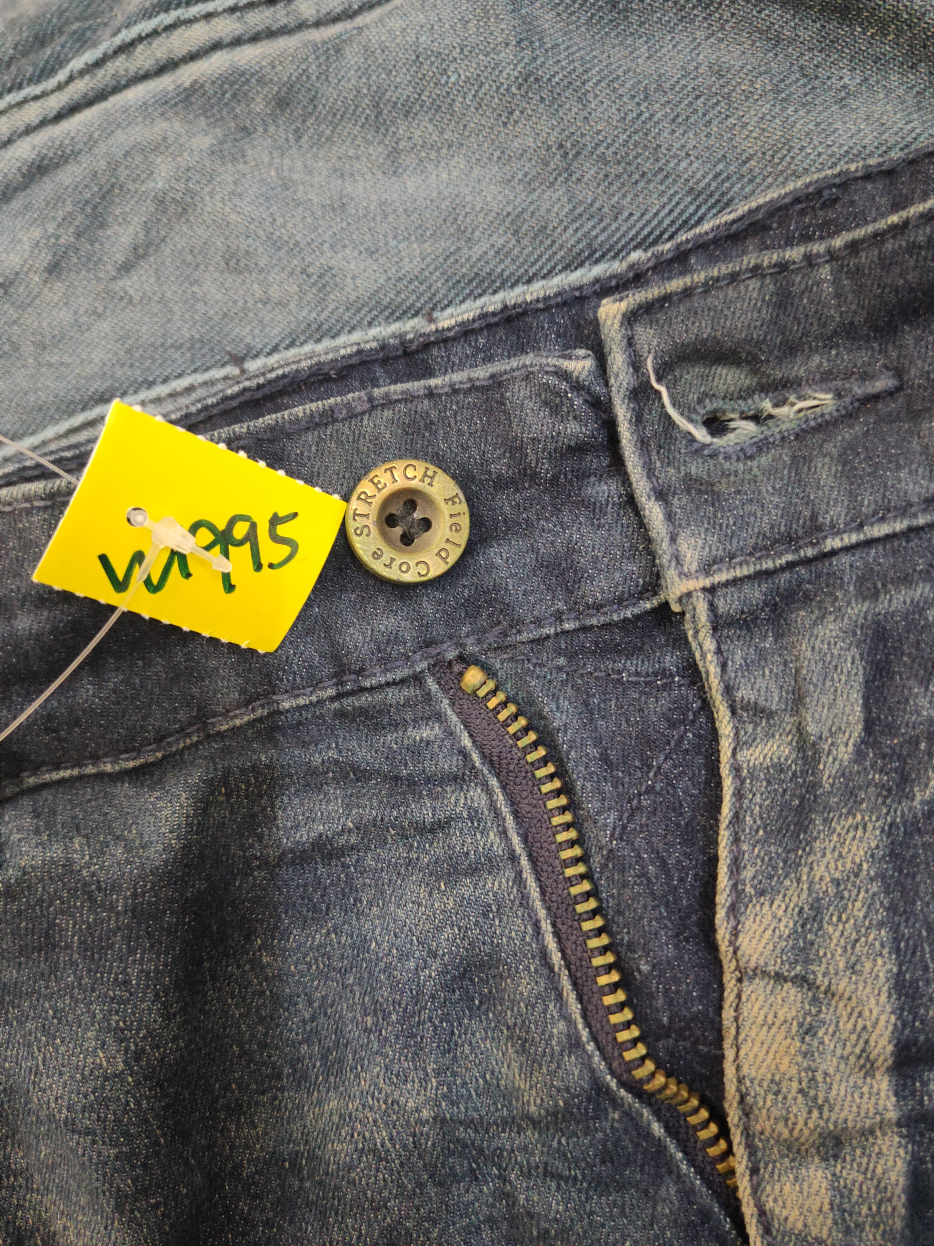 Japanese Brand FieldCore Dark Blue Distressed Ripped denim Jeans #W1995 Size US 34 / EU 50 - 16 Thumbnail