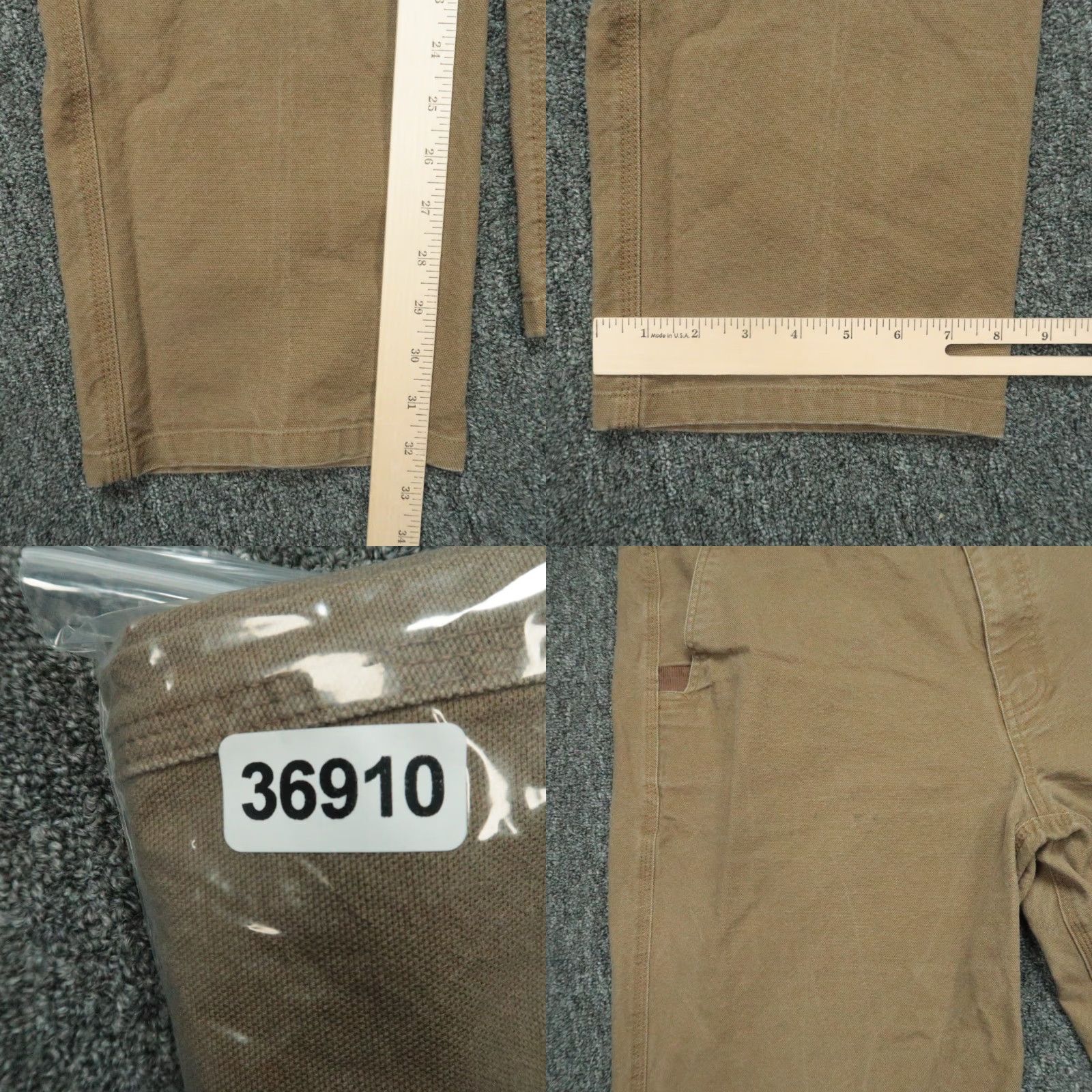 Vintage Duck Camp Pants Mens 38x32 Brown Canvas Hiking Outdoor Workwear Regular Straight Front Pocket Trousers 38 Inseam Brown Mens Size US 38 / EU 54 - 8 Thumbnail