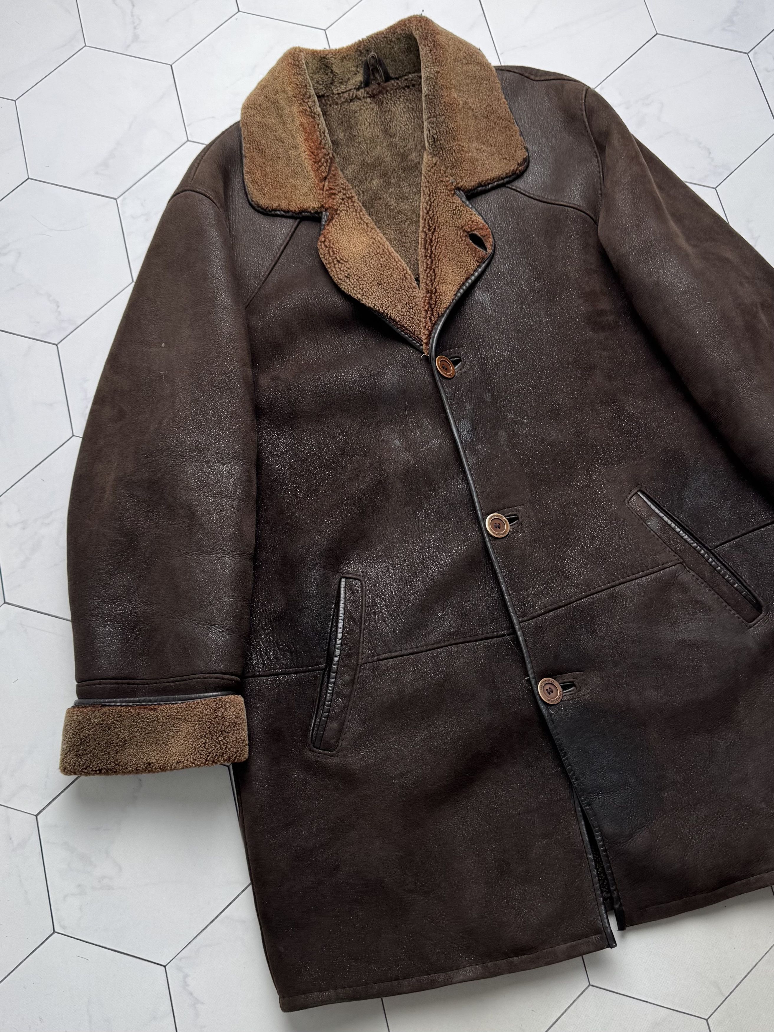 Vintage Vintage Real Sheepskin Coat(B409)E2D15 Size US XXL / EU 58 / 5 - 6 Thumbnail