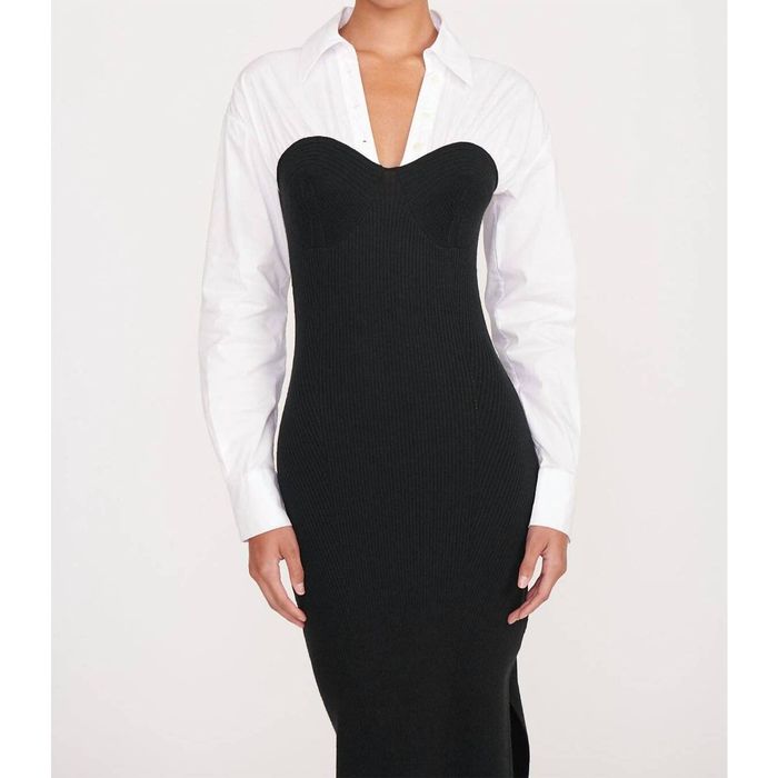 Staud Hazel Dress In Black/white | Grailed