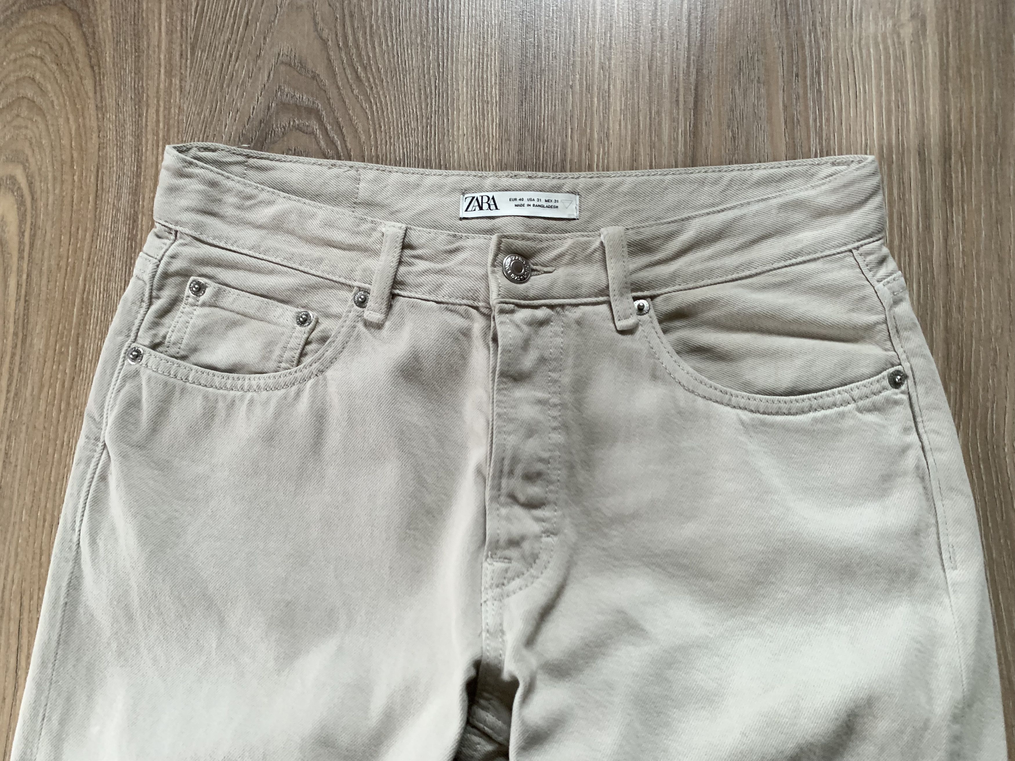 Designer × Zara Zara Beige Jeans Size US 31 - 4 Thumbnail