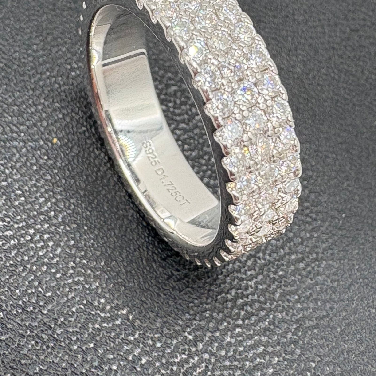 Other Moissanite 3-Row Band 1.725ct, S925 Silver, Size 6.5 Size ONE SIZE - 1 Thumbnail