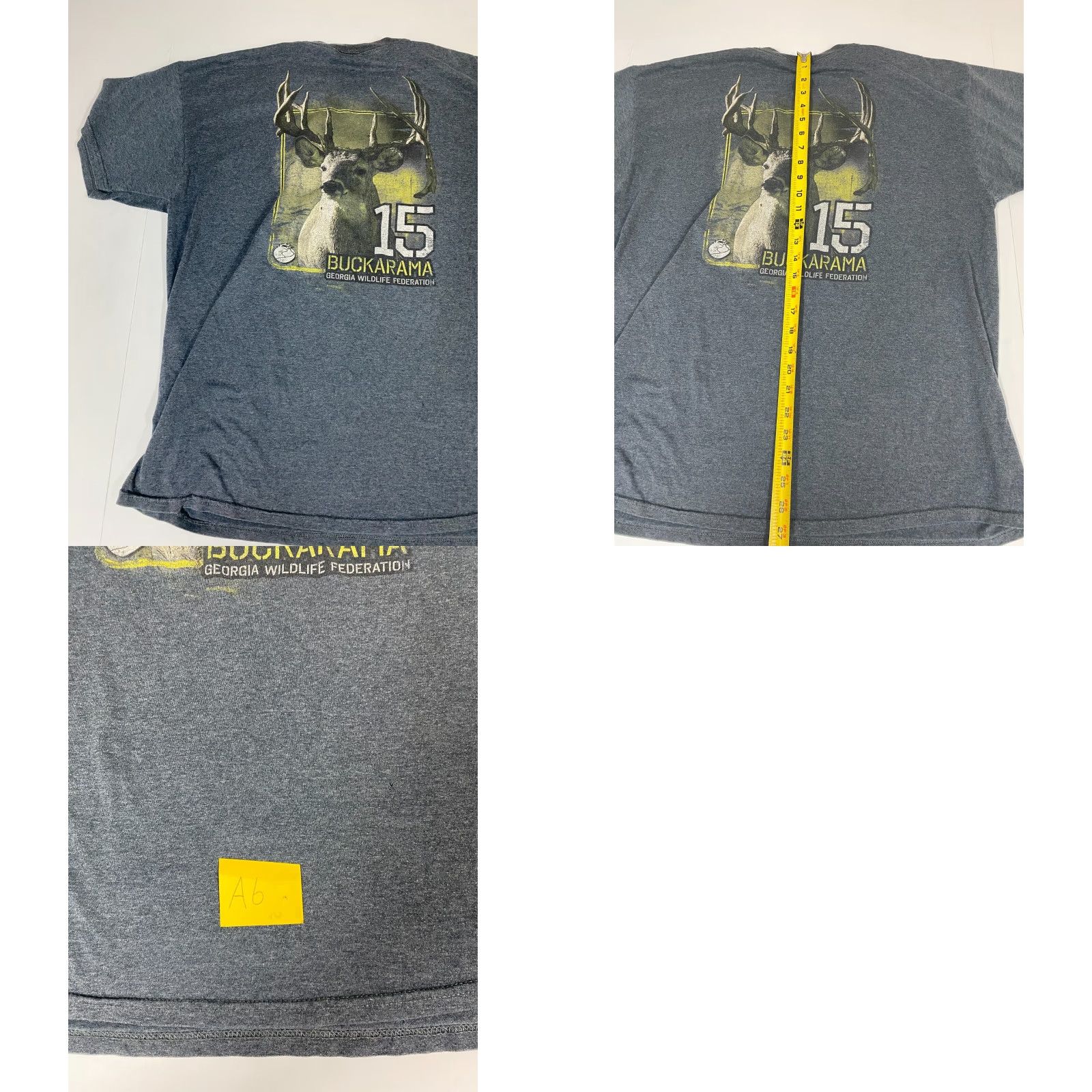 Fruit Of The Loom Georgia Wildlife Mens Shirt XL Blue Buck Logo T-Shirt Christmas Classic Outdoor Cotton Short Sleeve Crew Neck Brand Fruit of the Loom Mens Regular Size US XL / EU 56 / 4 - 8 Thumbnail