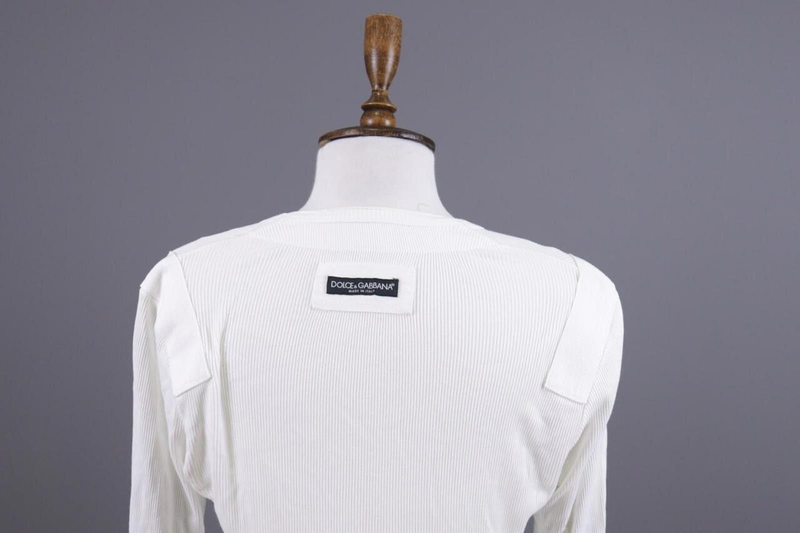 Dolce & Gabbana Dolce&Gabanna White V-Neck Pullover Size 46 Size S / US 4 / IT 40 - 11 Thumbnail