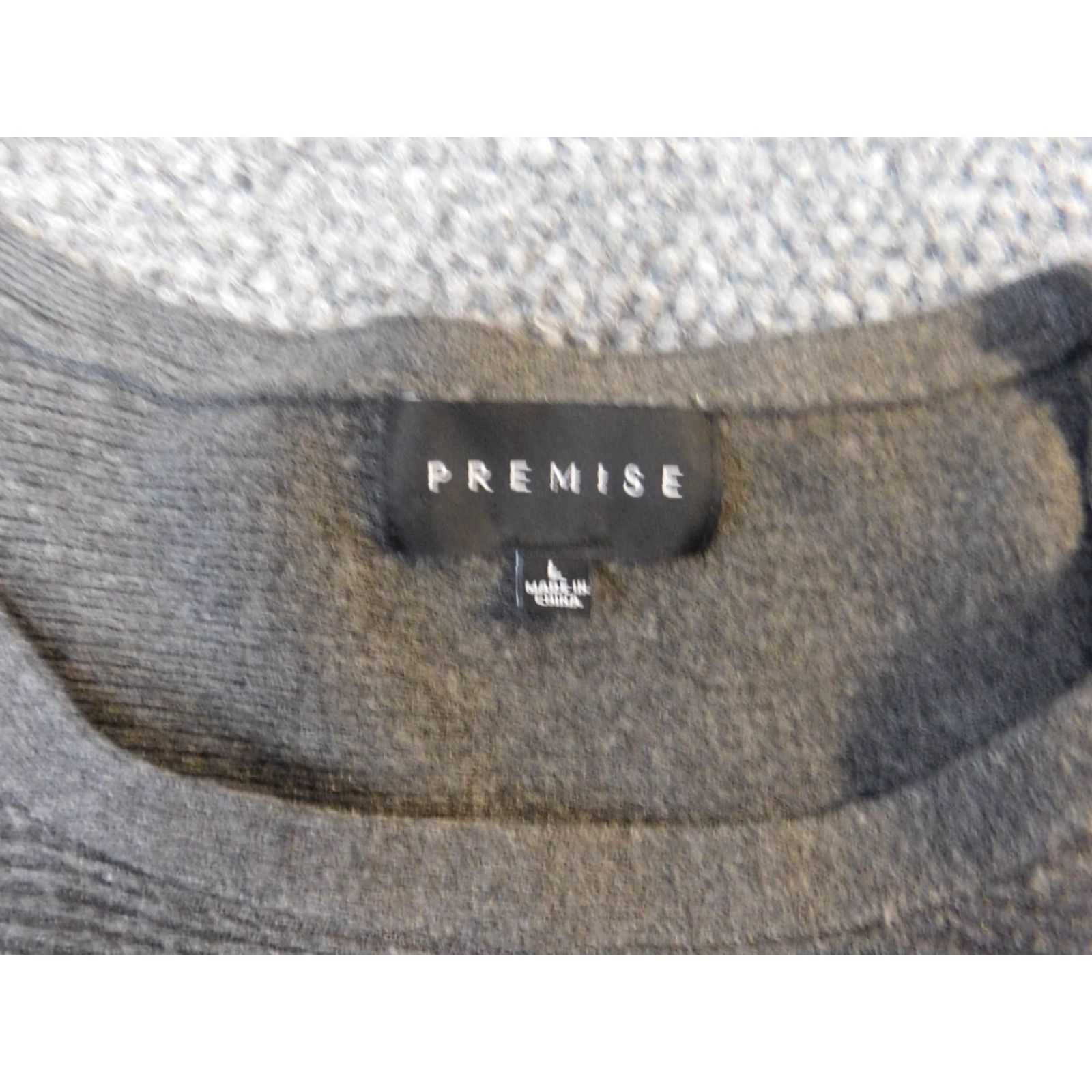 Vintage Premise Womens Sweater L Gray Pullover Knit Stretch Rib Knit Solid Long Sleeve Crew Neck Regular Fall Winter Spring Active Size L / US 10 / IT 46 - 4 Thumbnail