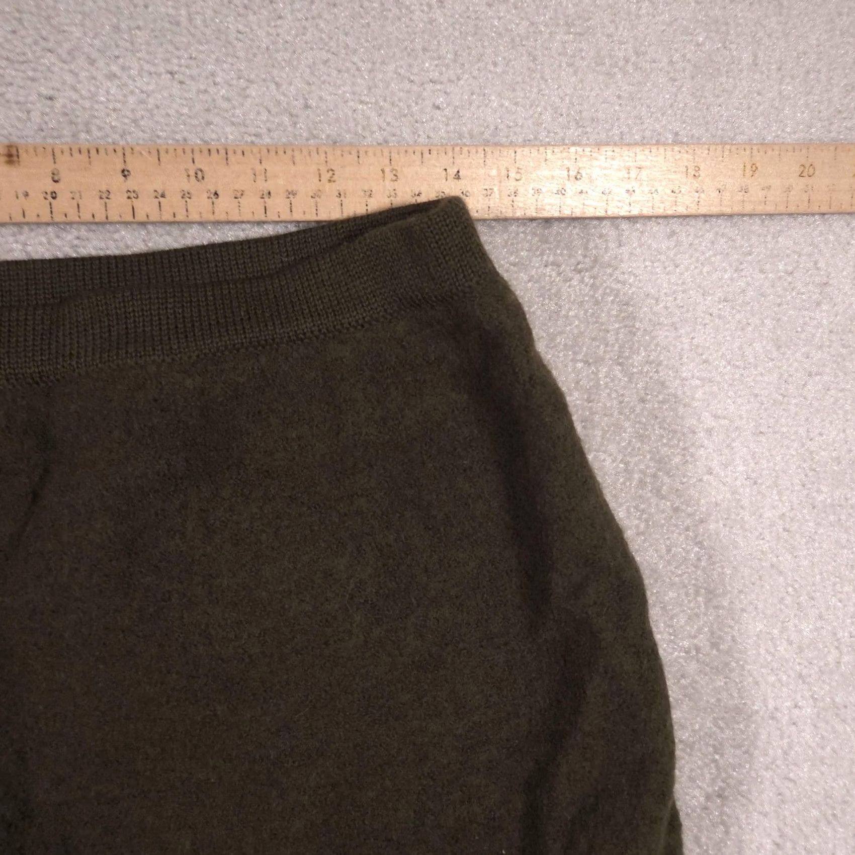 Lands' End Lands' End Skirt Womens 12 Green Wool Knit Pencil Career Office Size 34" / US 12 / IT 48 - 6 Thumbnail
