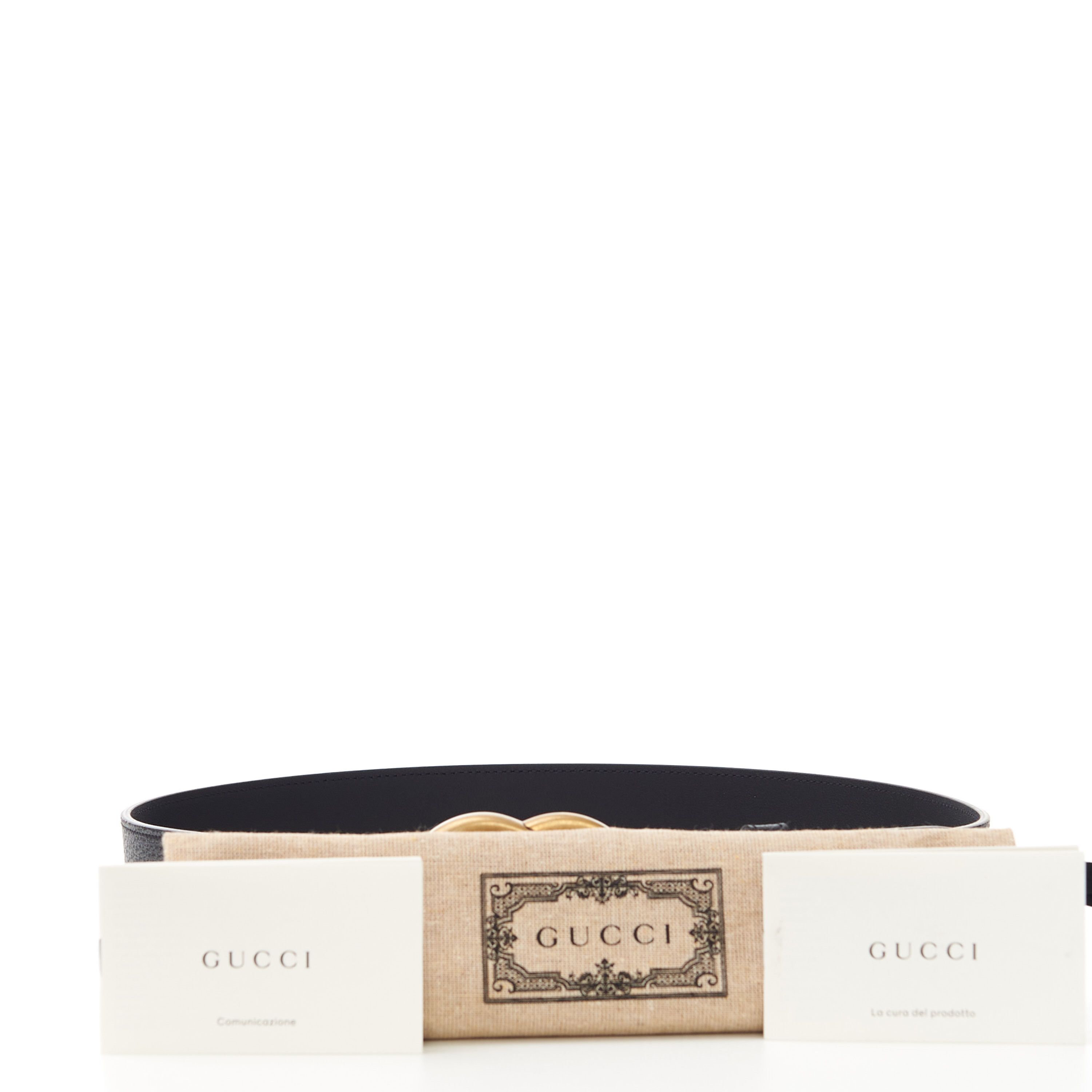Gucci Men's Black Leather Belt With Double G Buckle Size ONE SIZE - 5 Thumbnail