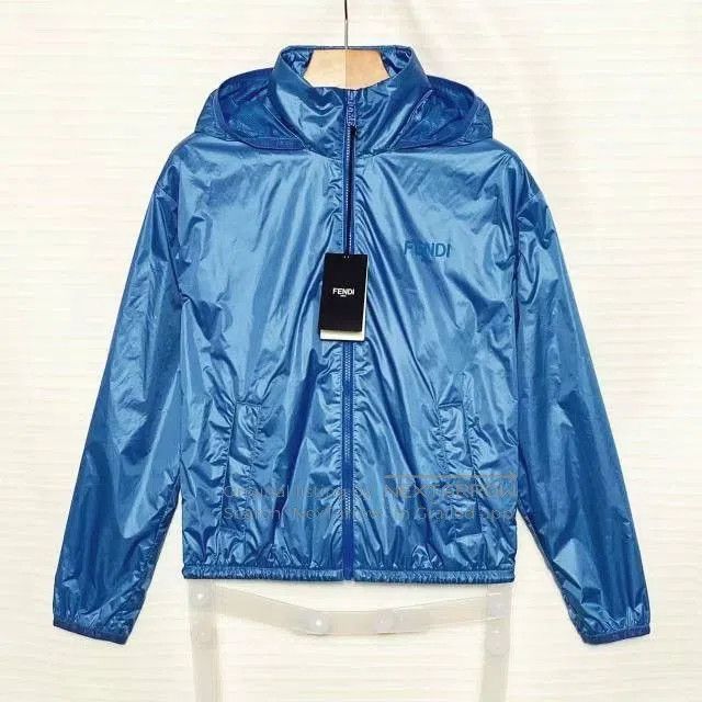 Fendi Fendi Logo Blue Hooded Jacket. Size US M / EU 48-50 / 2 - 1 Thumbnail